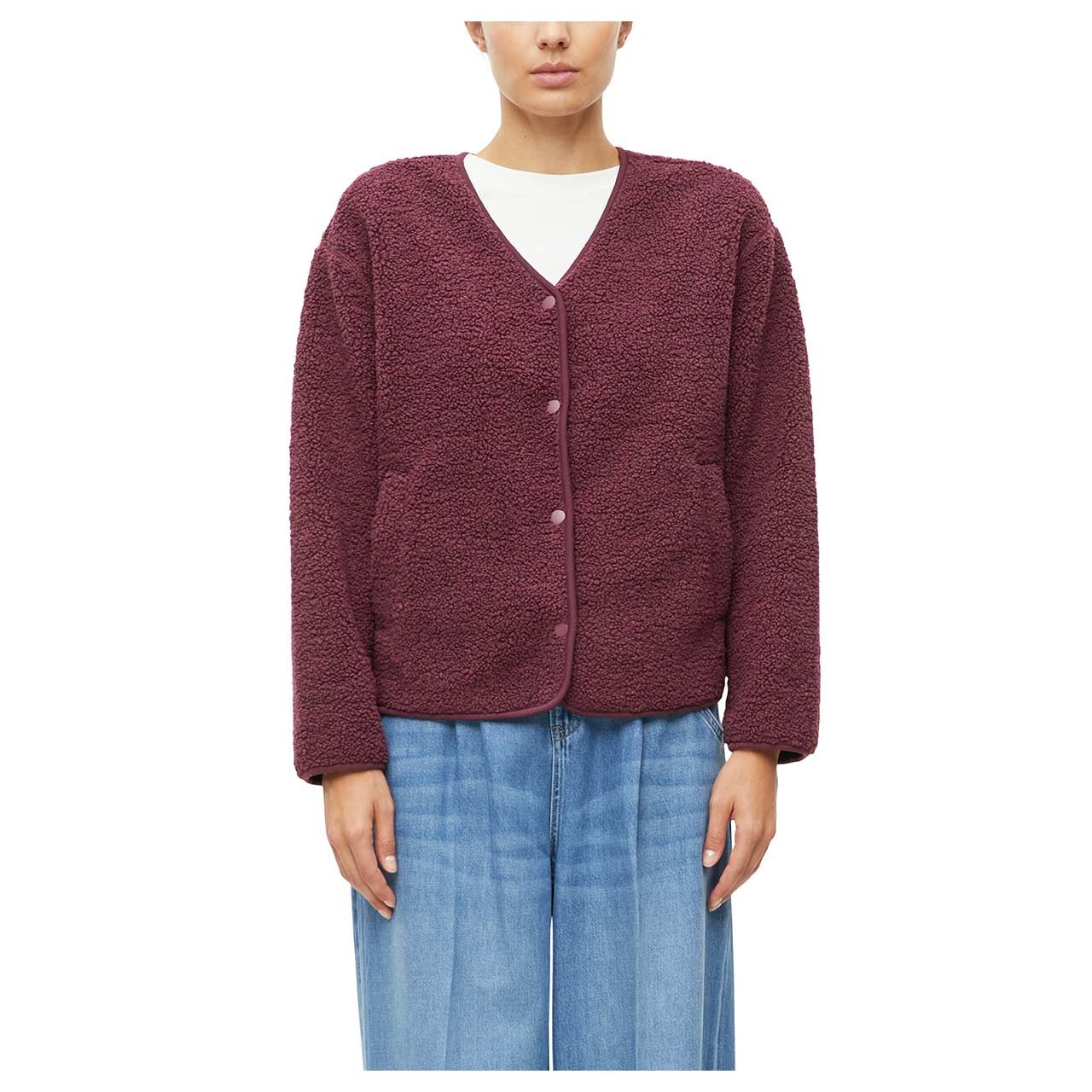 Damen Teddyjacke von s.Oliver in Lila, Vorderansicht am Model