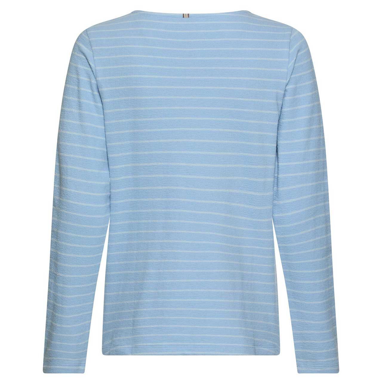 Damen Langarm Shirt von Camel active in Hellblau gestreift, Rückansicht