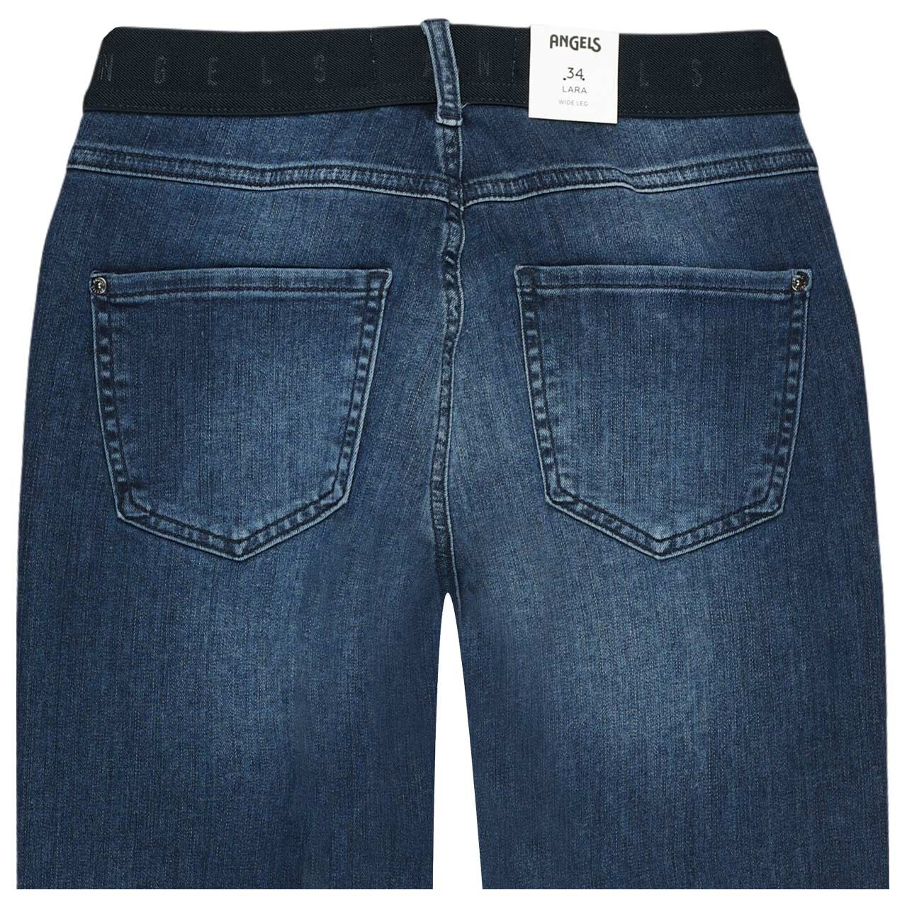 Damenjeans Lara Sporty von Angels in Dunkelblau angewaschen, detaillierte Rückansicht