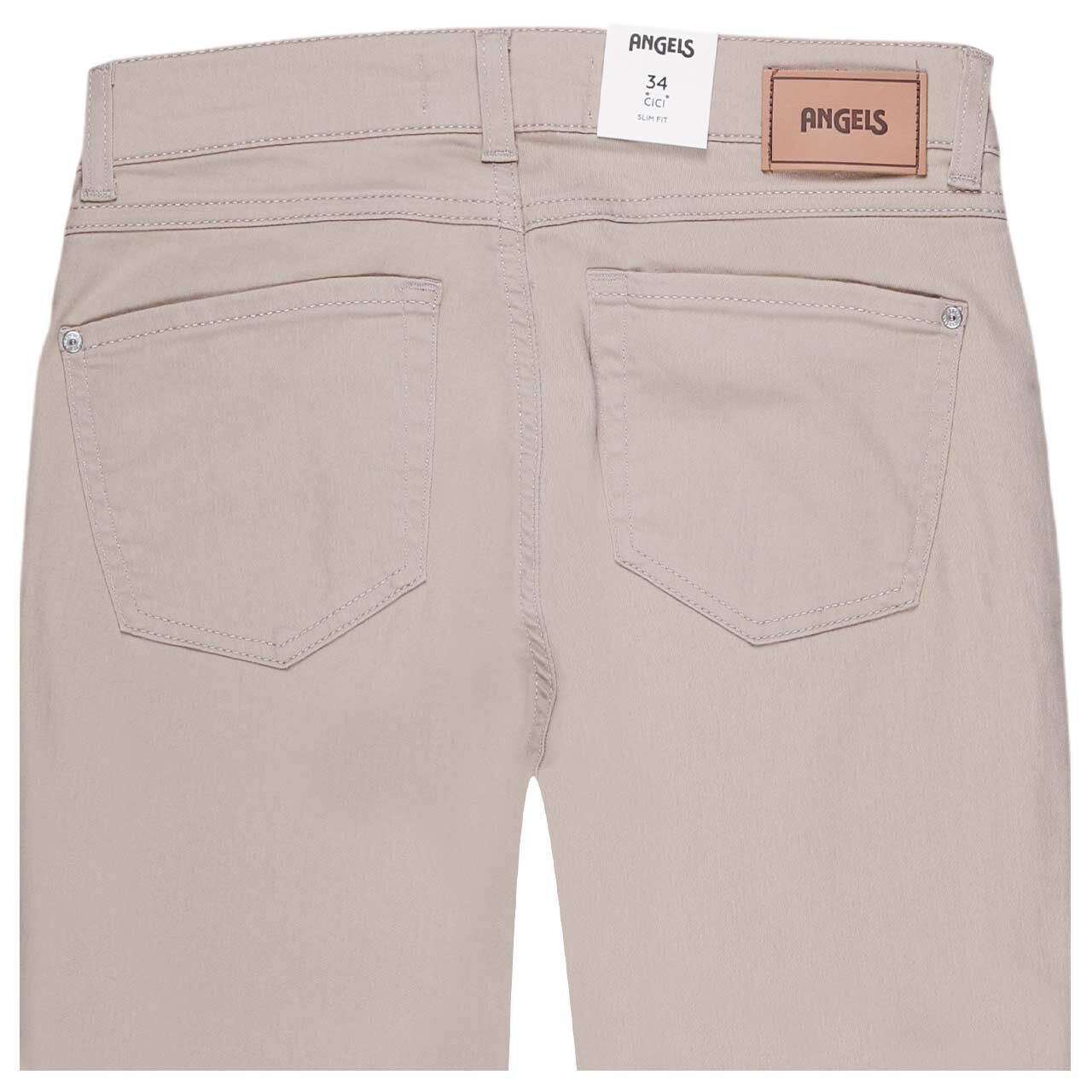Stretch Damen 3/4 Jeans Cici TU von Angels in Beige angewaschen, detaillierte Rückansicht