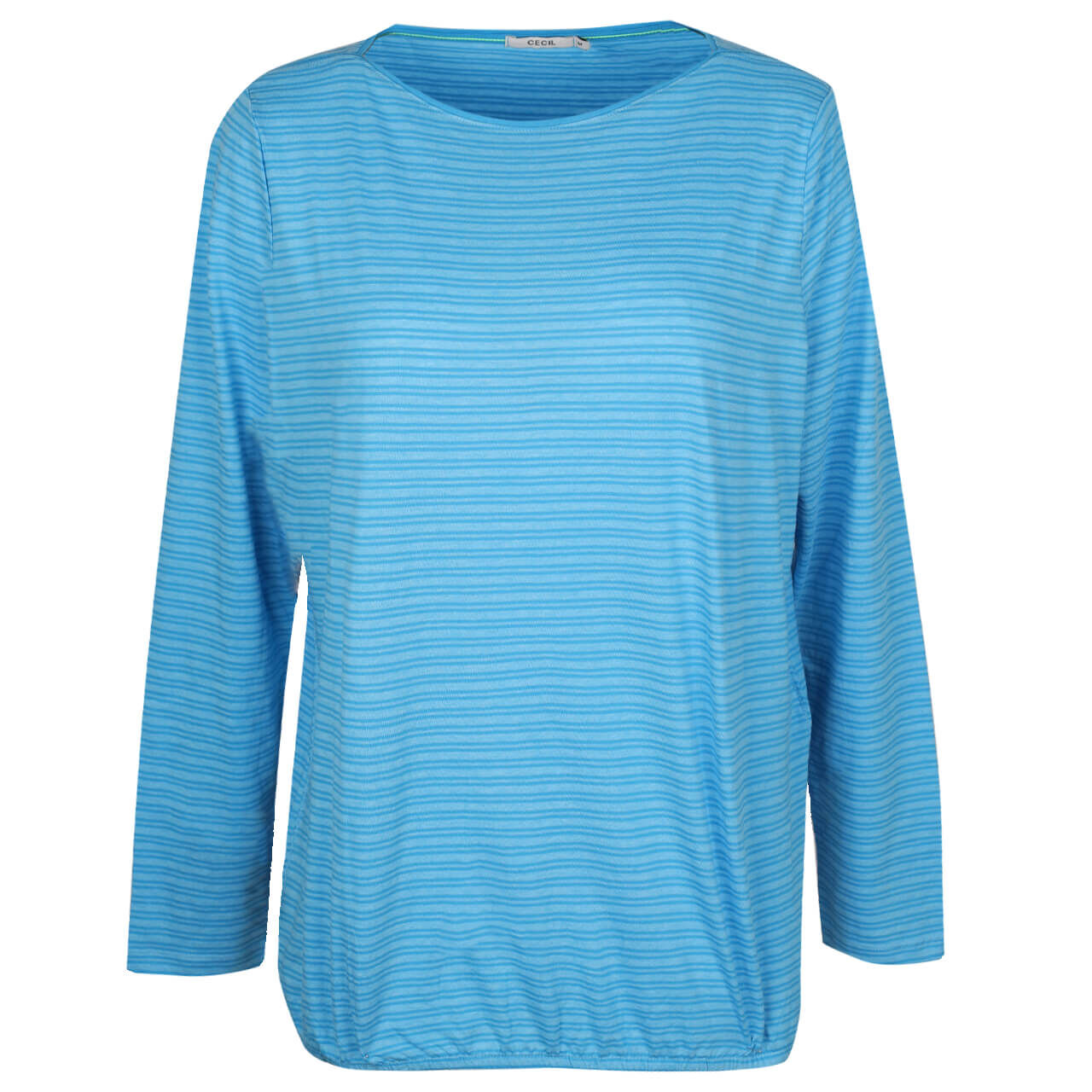 Cecil Overdye Double Stripe Langarm Shirt club blue melange