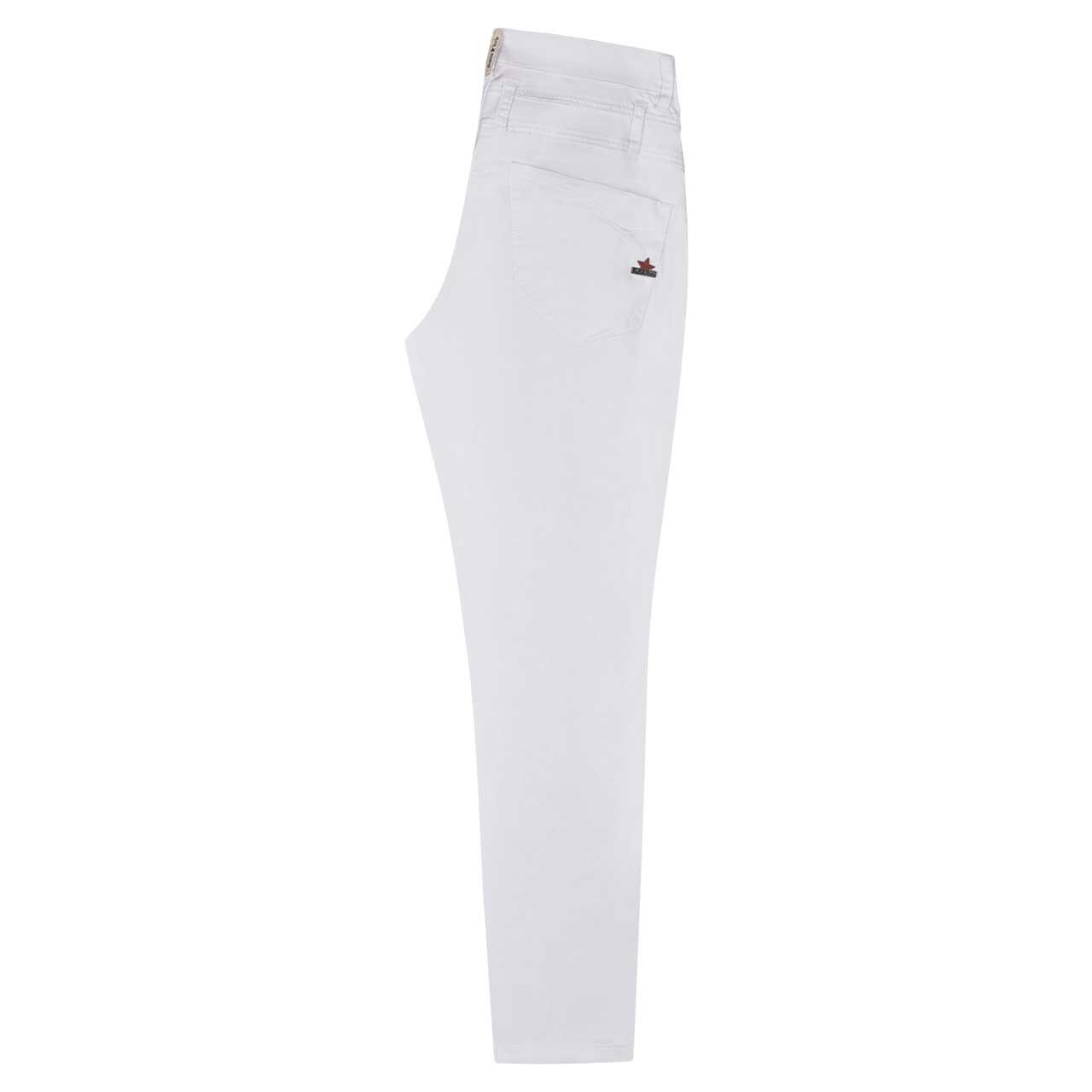 Stretch Twill Ankle Baumwollhose Florida-Z Cropped von Buena Vista in Weiß, Seitenansicht