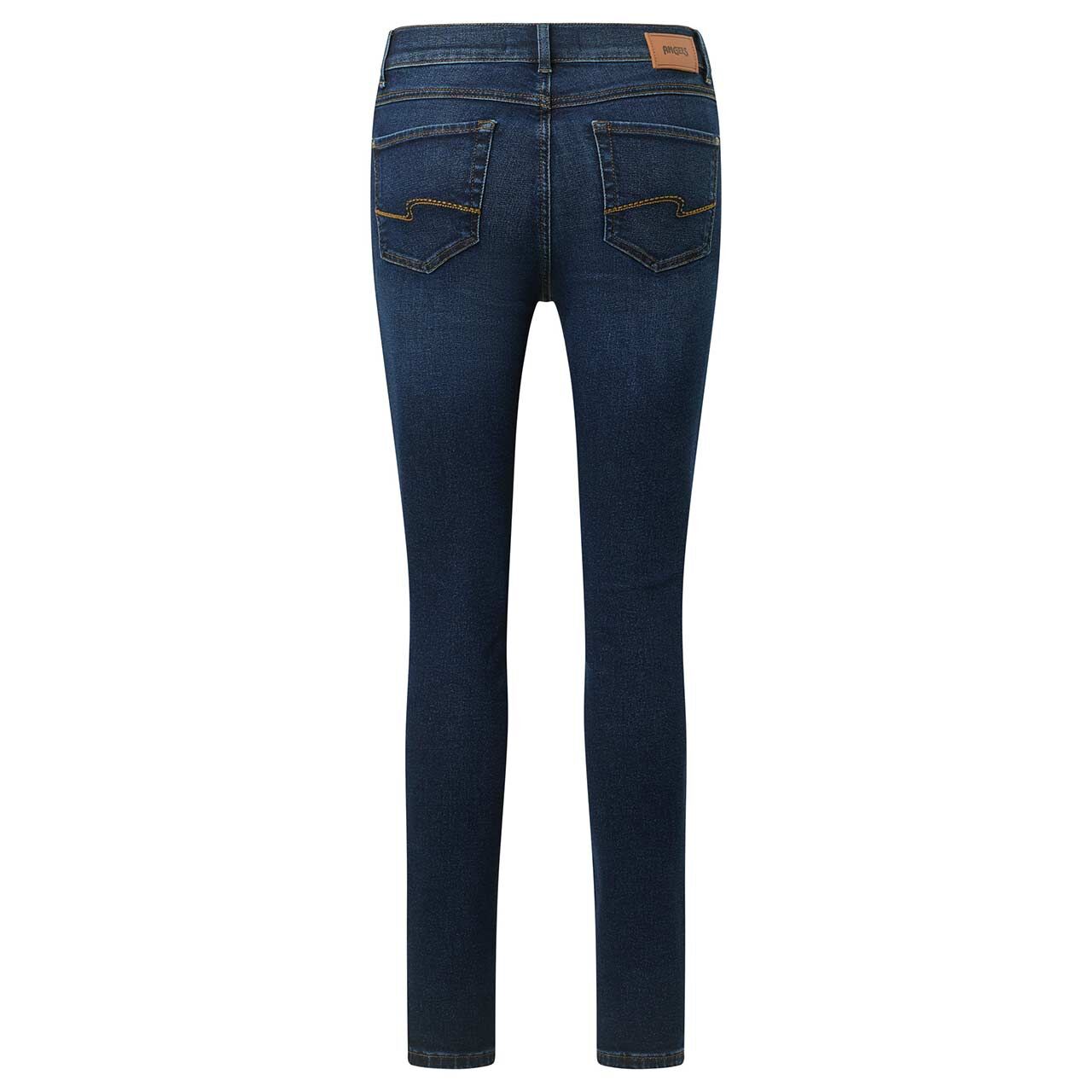 Damenjeans Skinny von Angels in Dunkelblau angewaschen, Rückansicht