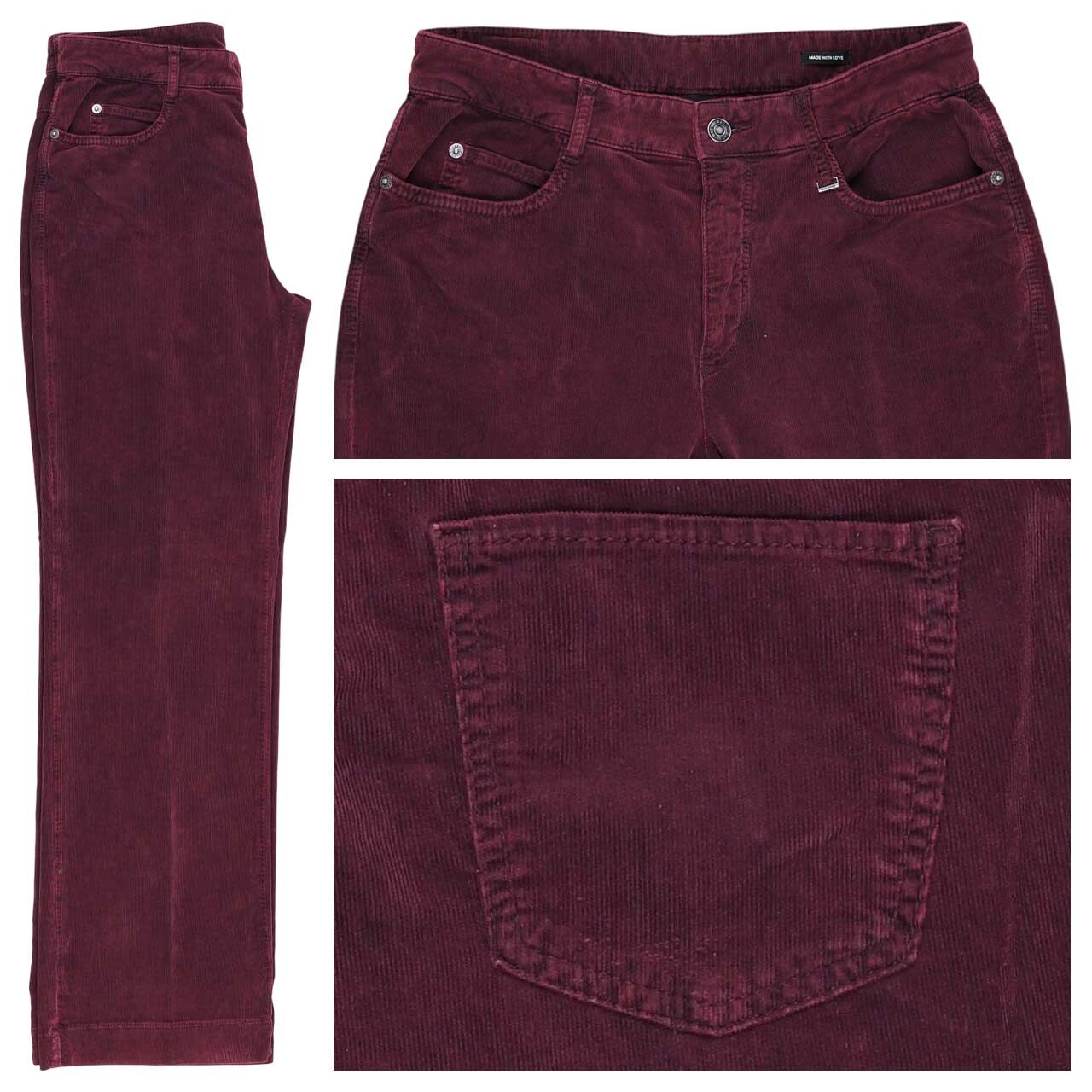 MAC Wide Cordhose aubergine