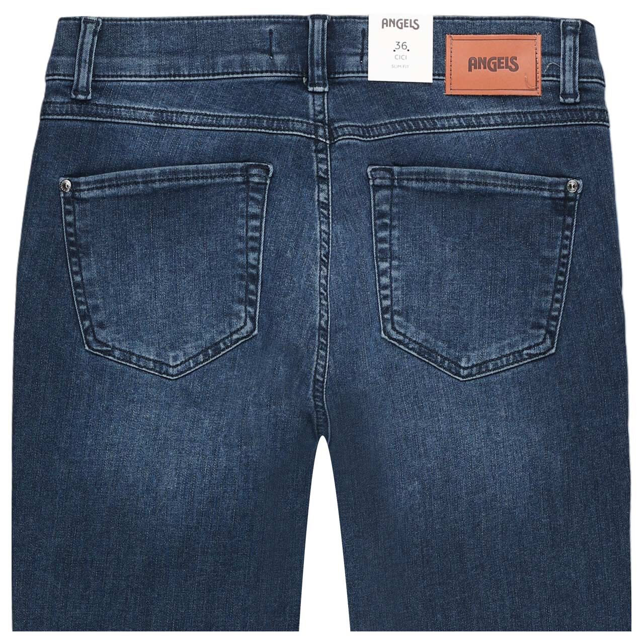 Damen 7/8 Jeans Cici Crop Glam von Angels in Blau mit Strass, detaillierte Rückansicht