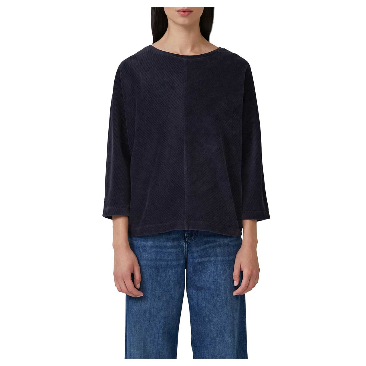 Damen 3/4 Arm Cord Sweatshirt von s.Oliver in Dunkelblau, Vorderansicht