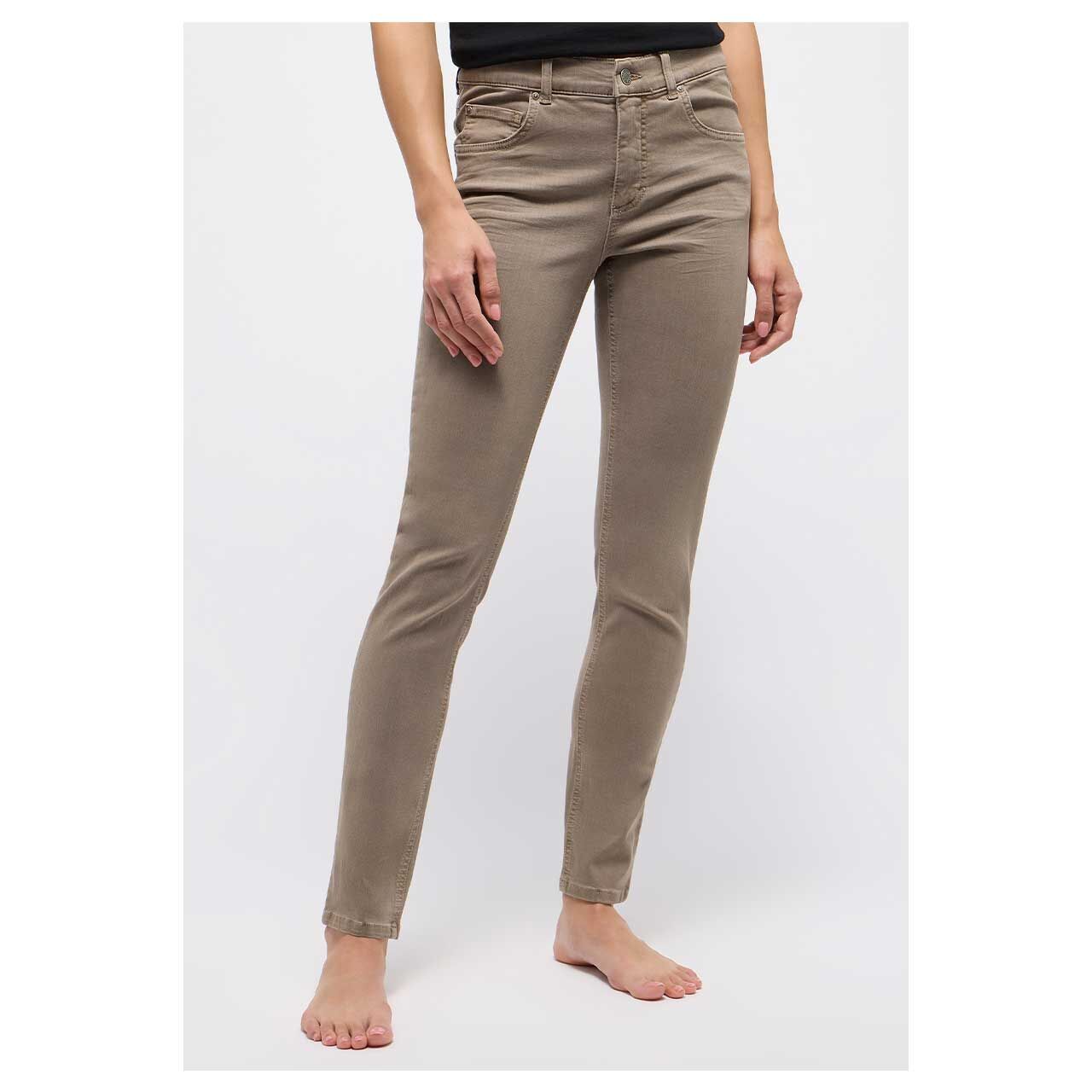 Stretch Damenjeans Skinny von Angels in Hellbraun, Vorderansicht Model