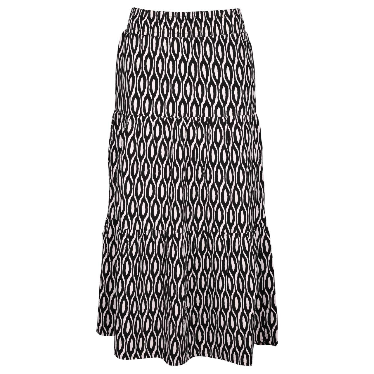 Street One Damen Rock Maxi Volant clay sand black pattern
