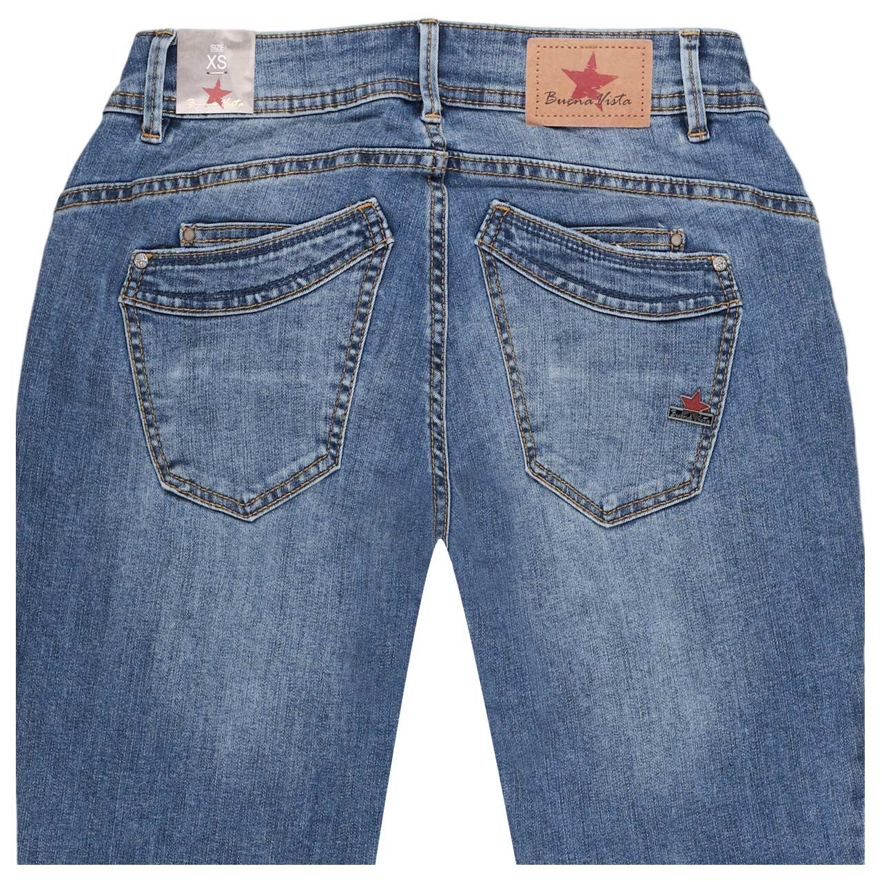 Damen 7/8 Jeans Malibu TS von Buena Vista in Blau verwaschen, detaillierte Rückansicht