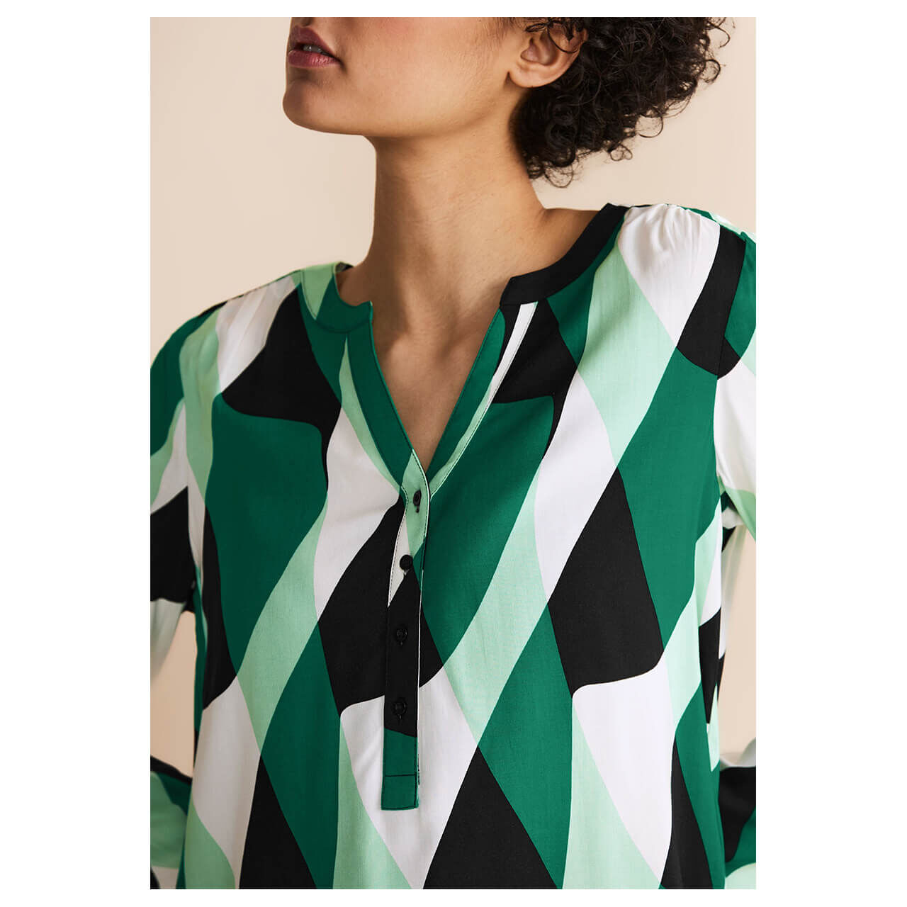 Street One Damen Langarm Bluse Bamika fresh green