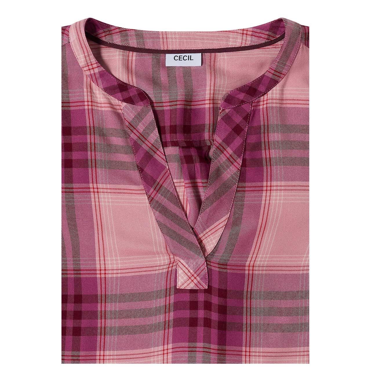 Cecil Damen Langarm Bluse Check velvet rose
