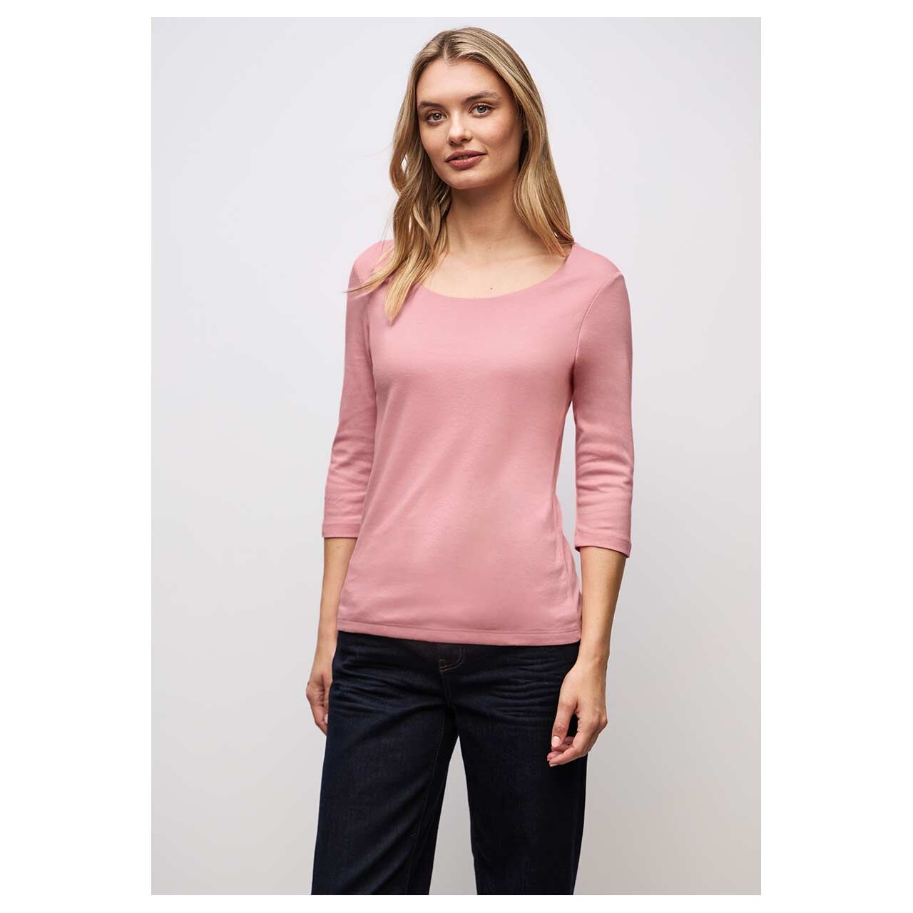 Damen 3/4 Arm Shirt Pania von Cecil in Rosa, Vorderansicht am Model