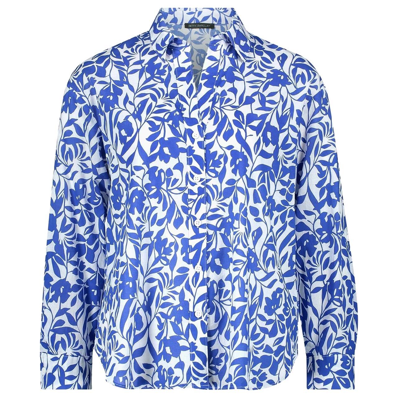 Betty Barclay Damen Langarm Bluse cream blue flower print