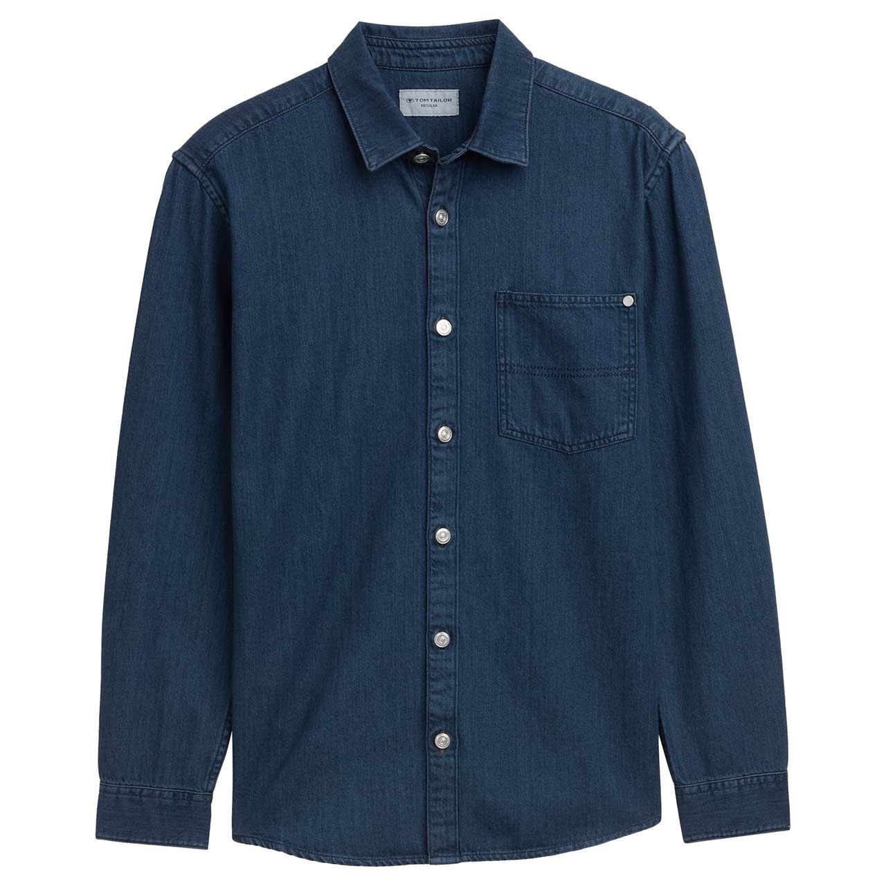 Tom Tailor Herren Langarm Jeanshemd used dark stone blue