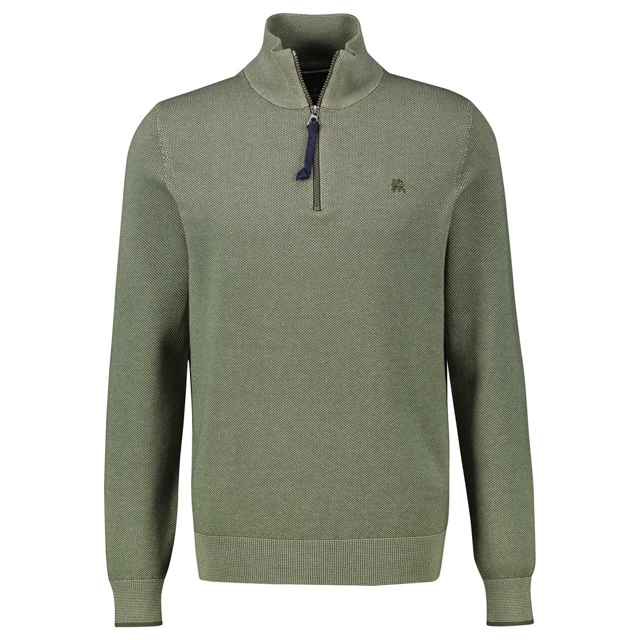 Lerros Herren Pullover Troyer pine green