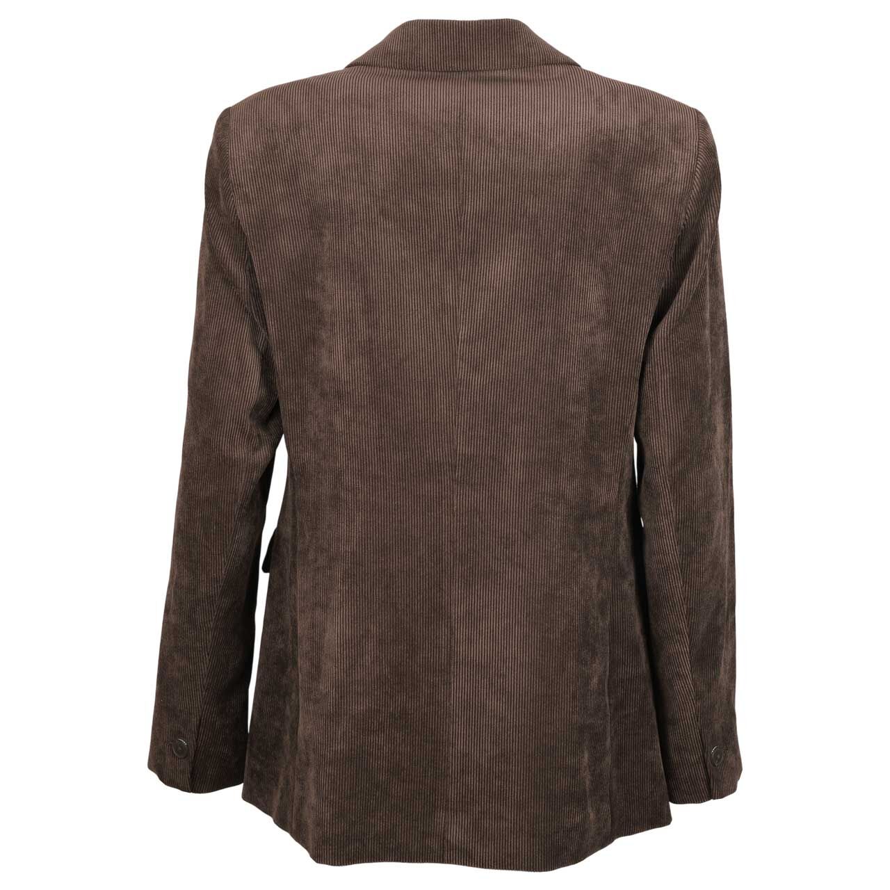 Damen Cord Blazer von Comma in Dunkelbraun, Rückansicht