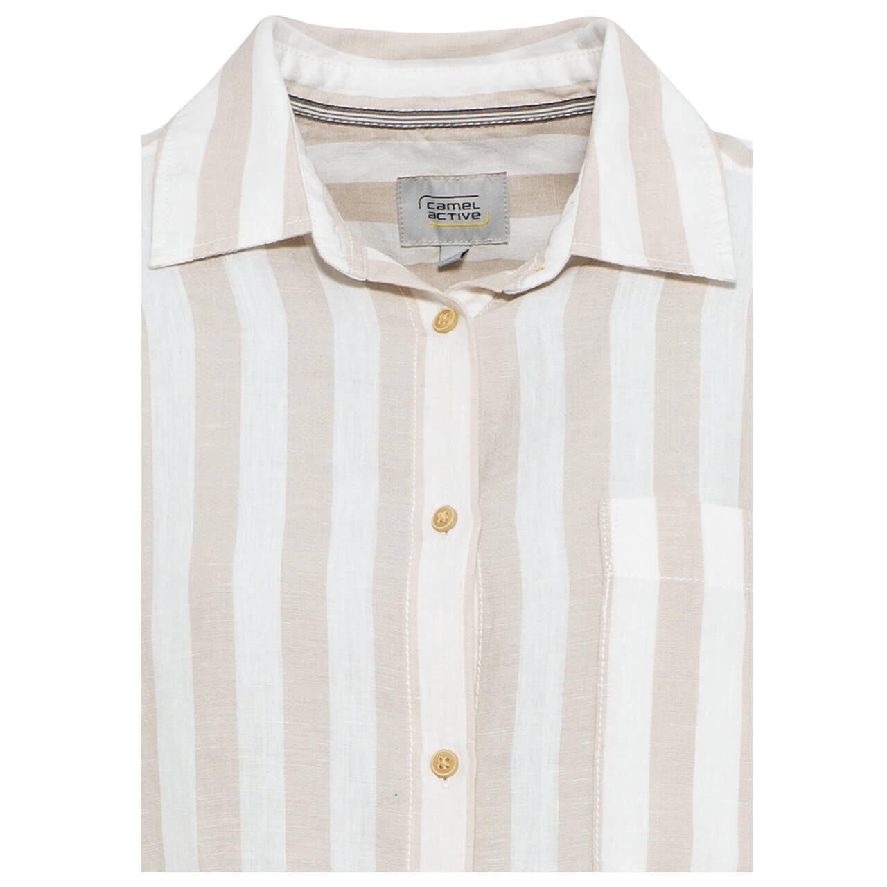 camel-active-hemd-beige-10-detail-vorne Camel active Bluse für Damen in Hellbeige gestreift, FarbNr.: 10