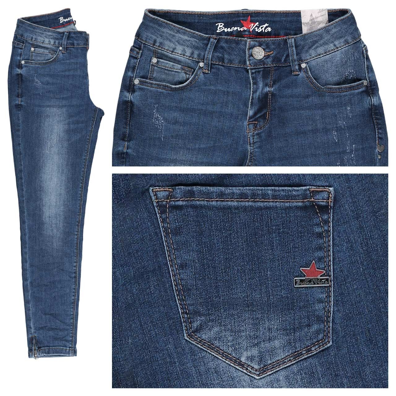 Buena Vista Italy V 7/8 Stretch Denim Jeans dark roughed