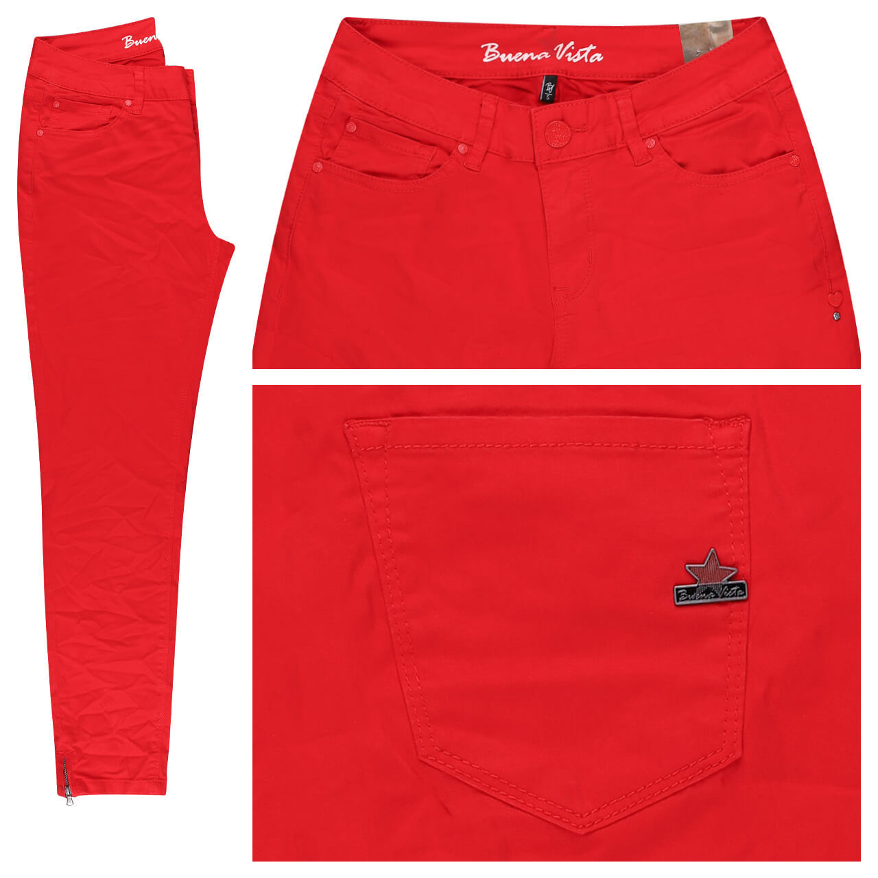 Buena Vista Italy V 7/8 Stretch Twill Baumwollhose lipstick red Buena Vista Italy V 7/8 Stretch Twill Baumwollhose lipstick red