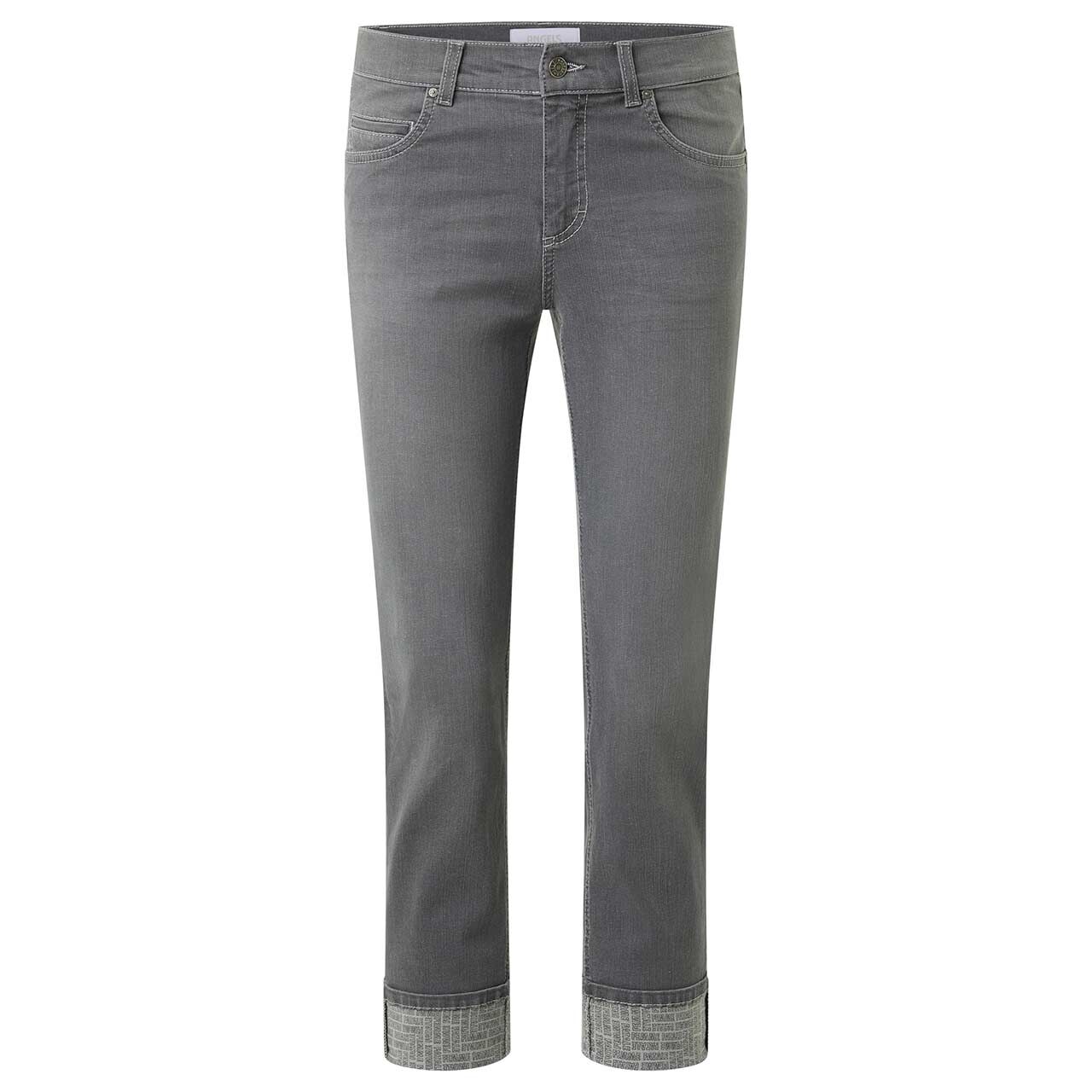 Stretch Damen 7/8 Jeans Cira Edgy von Angels in Grau angewaschen, Vorderansicht