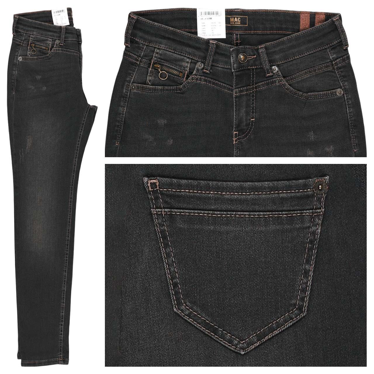 MAC Rich Slim Jeans dark grey destroyed