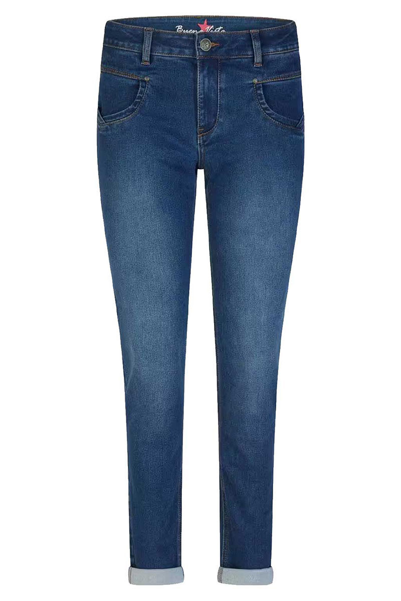 Vorderansicht der Buena Vista Anna Damenjeans in Blau