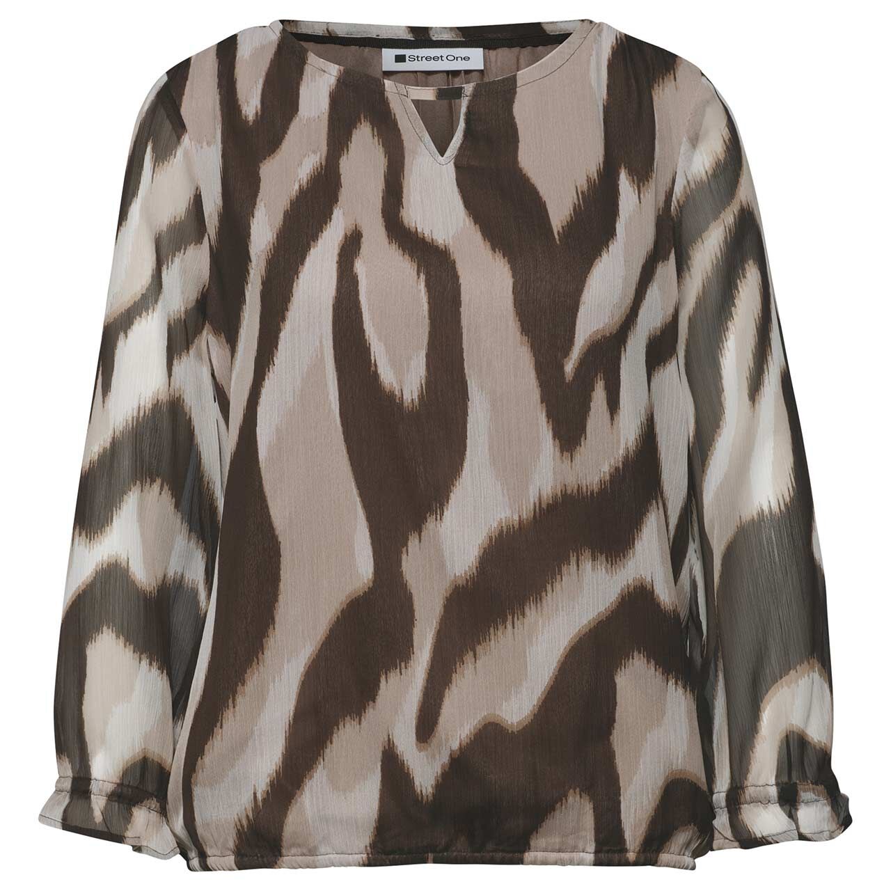 Street One Damen 3/4 Arm Bluse Chiffon Tunic espresso brown