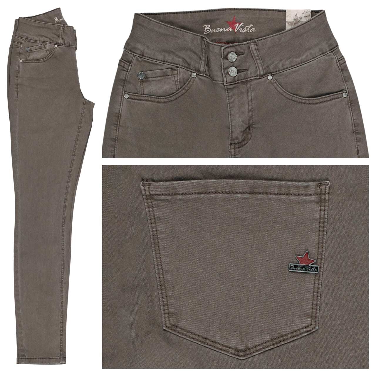 Buena Vista Tummyless Stretch Twill Baumwollhose wurzel