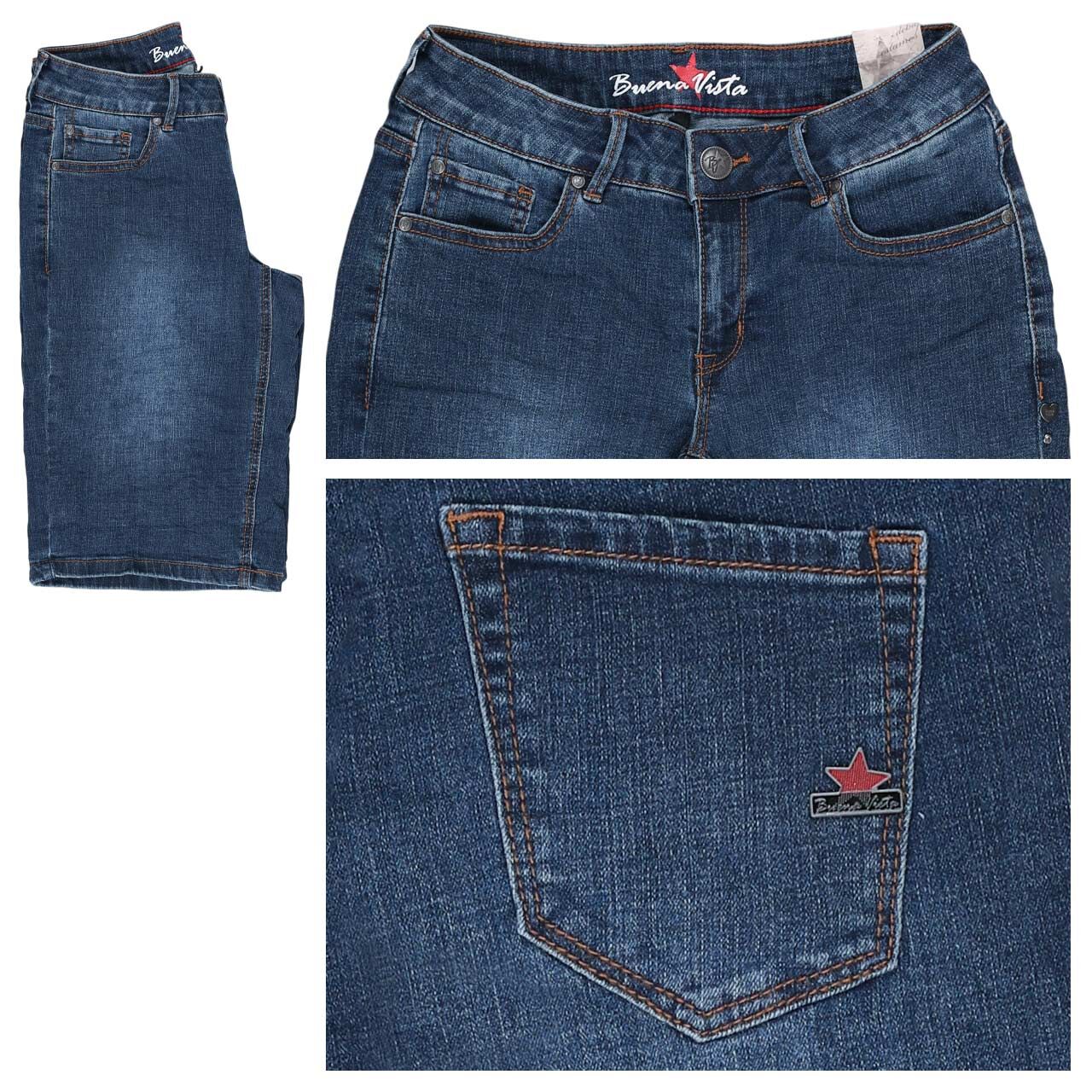 Buena Vista Italy-Short Stretch Denim Jeans dark stone