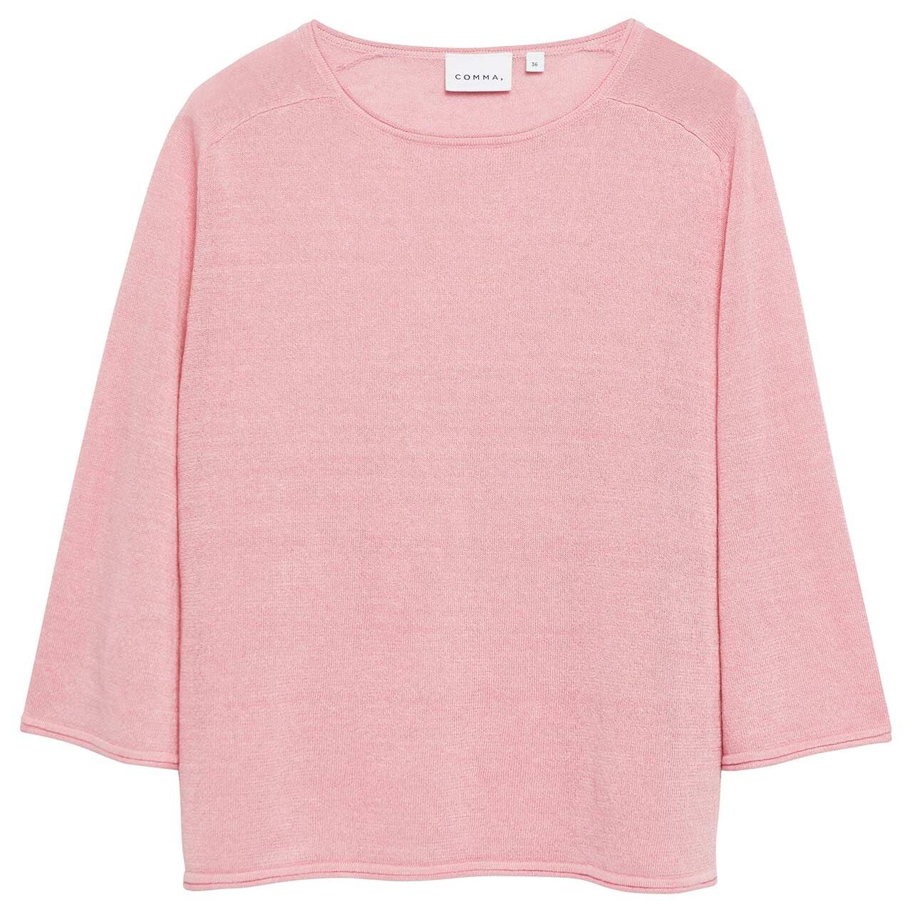 Comma Damen 3/4 Arm Leinen Pullover sweet pink