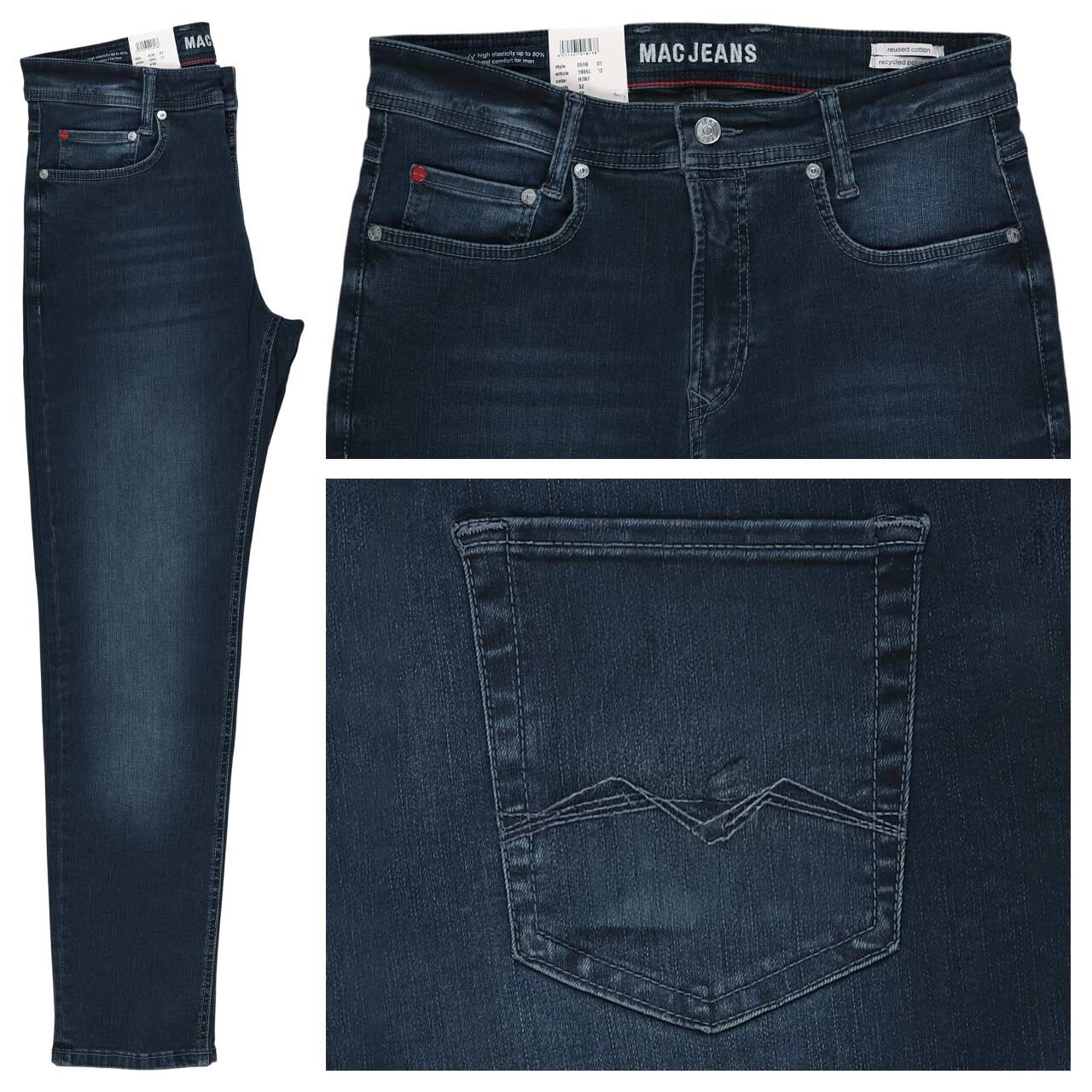 MAC Flexx Driver Jeans blue black authentic wash