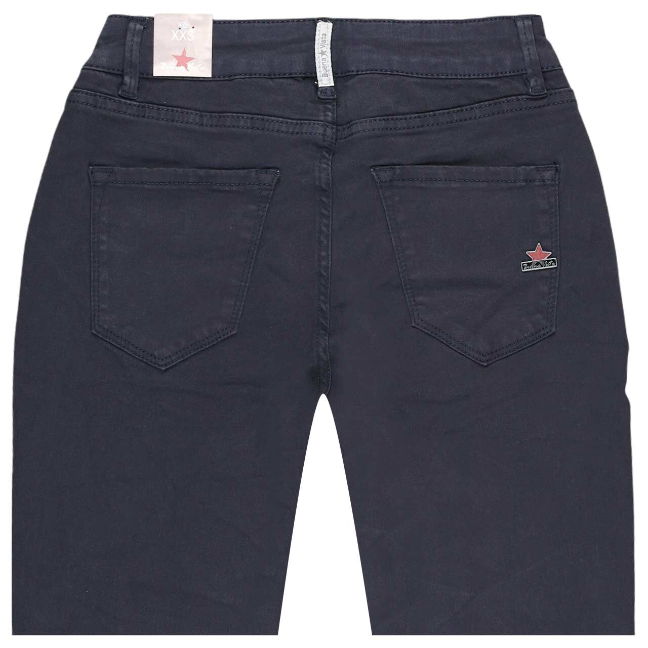 Damen Baumwollhose Italy V 7/8 Stretch Twill von Buena Vista in Dunkelblau, Rückansicht