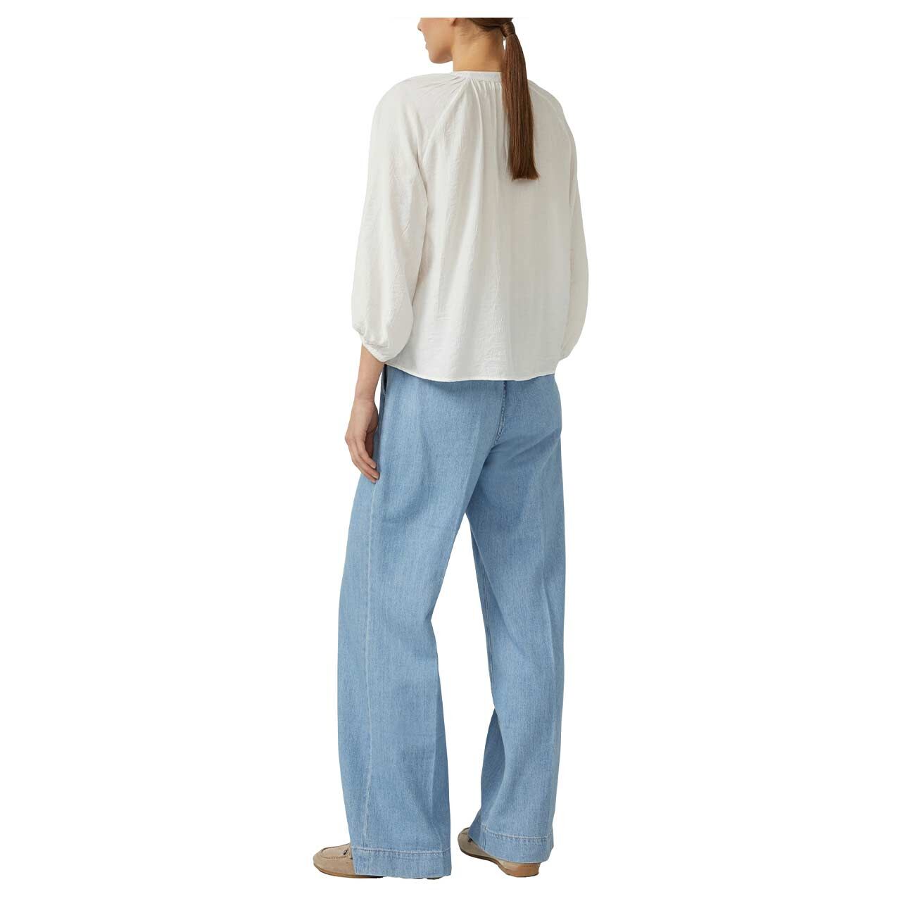 Damen 3/4 Arm Bluse von s.Oliver in Cremeweiß, Rückansicht am Model