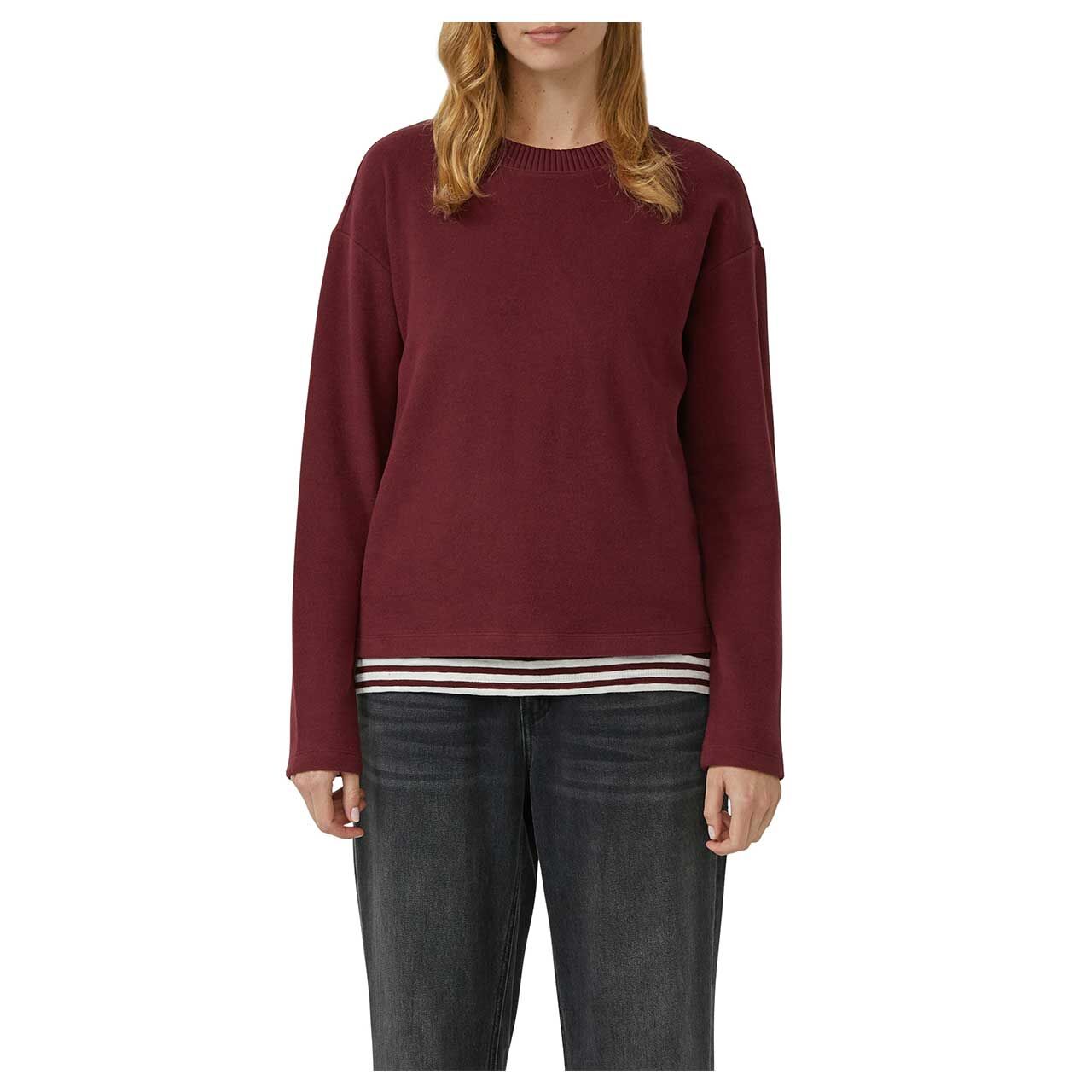 s.Oliver Damen Pullover in Burgunderrot, Vorderansicht am Model