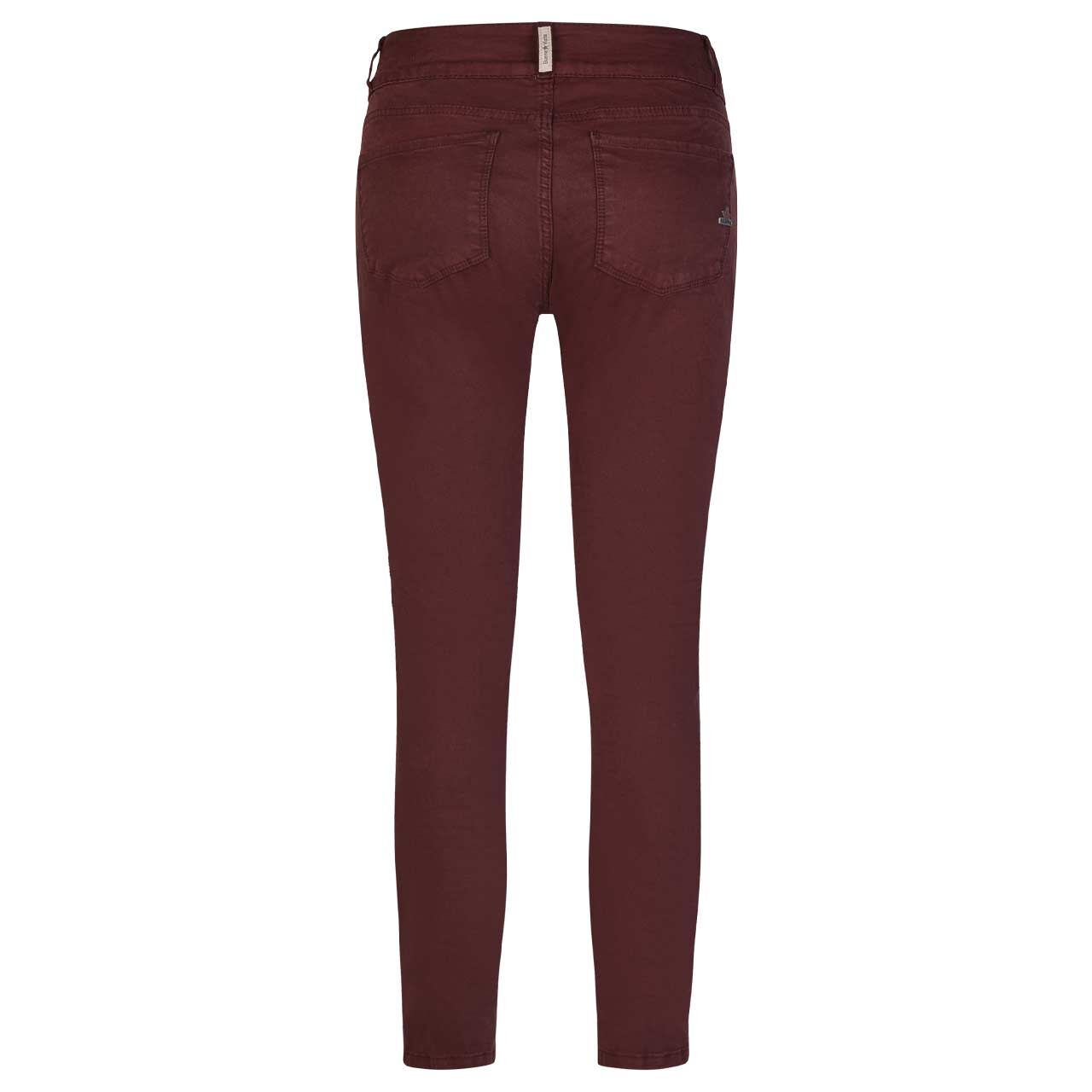 Damen Baumwollhose Tummyless Stretch Twill von Buena Vista in Burgunderrot, Rückansicht