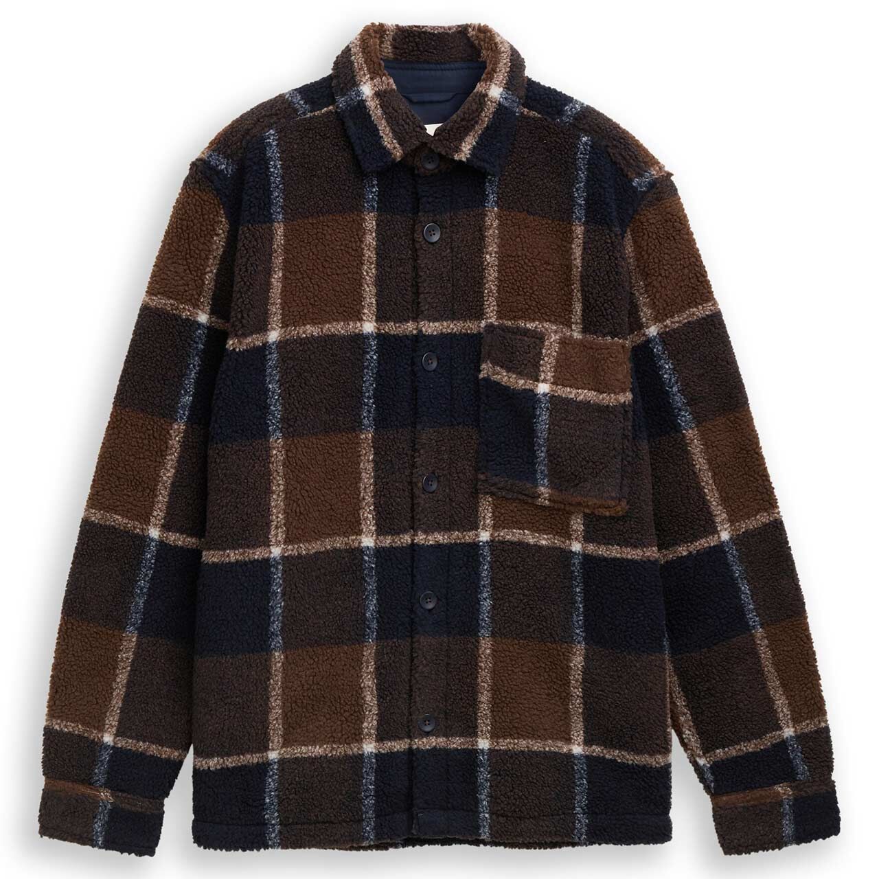 Tom Tailor Herren Teddyjacke brown navy check