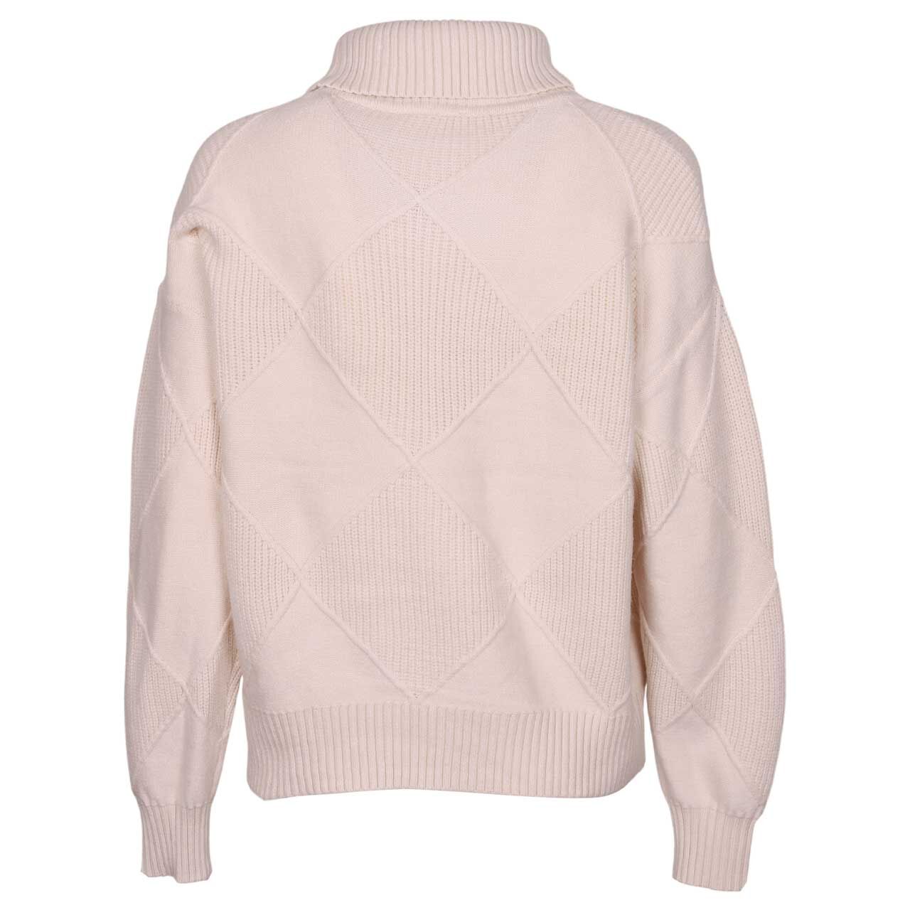 Damen Rollkragen Pullover Cosy Structure Sweater von Street One in Hellbeige, Rückansicht