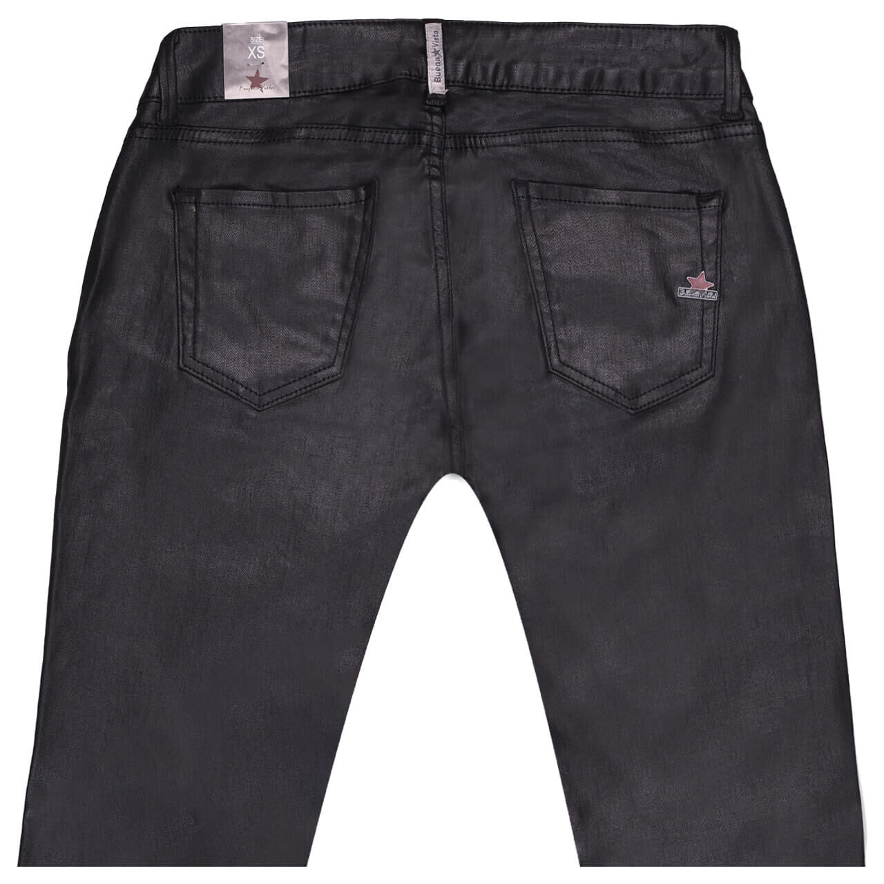 Damen Baumwollhose Italy V 7/8 von Buena Vista in Schwarz beschichtet, detaillierte Rückansicht