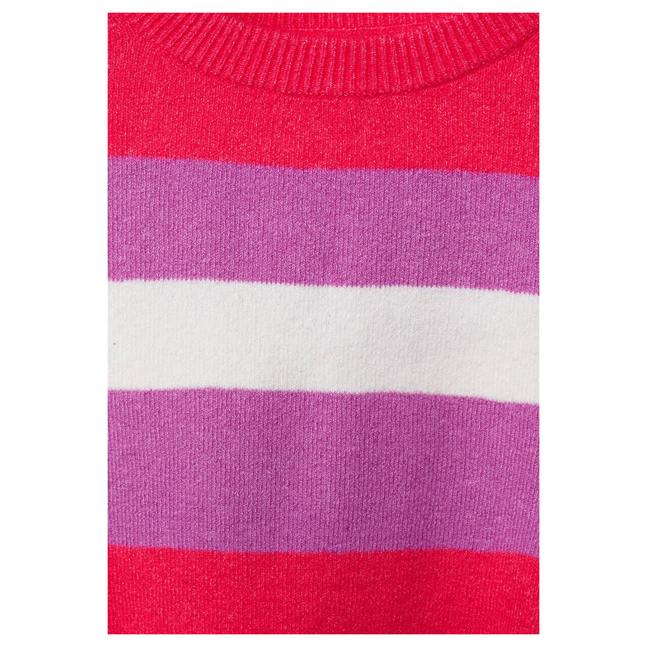 Street One Damen Pullover showy coral stripes