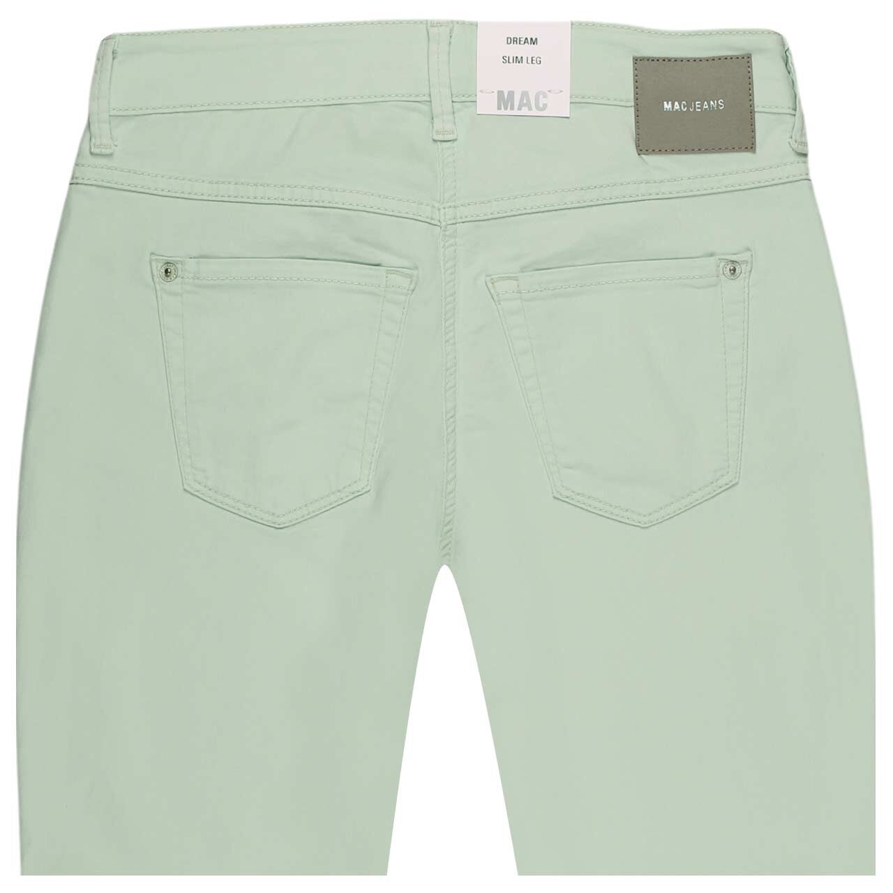 Damen 7/8 Baumwollhose Dream Summer von MAC in Pastellgrün, detaillierte Rückansicht
