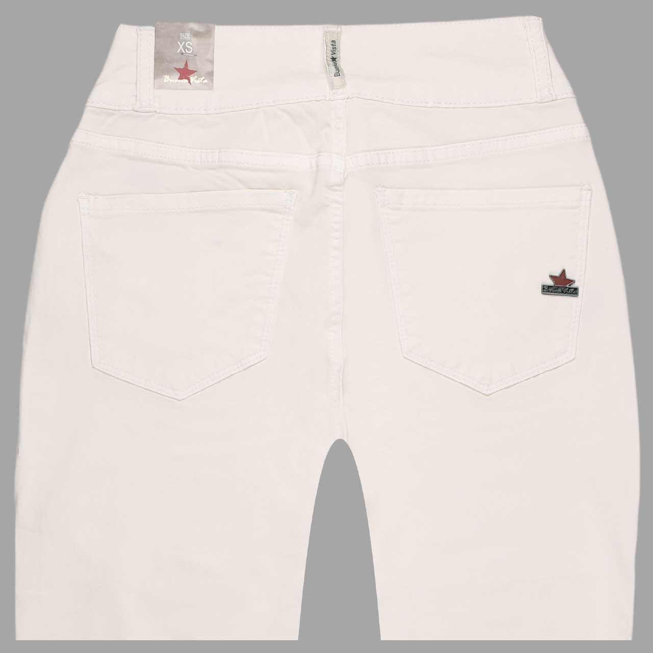 Damen Summer Twill Baumwollhose Tummyless von Buena Vista in Cremeweiß, Rückansicht