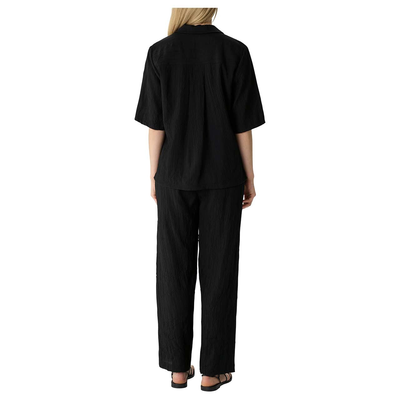 Comma Damen Kurzarm Bluse black