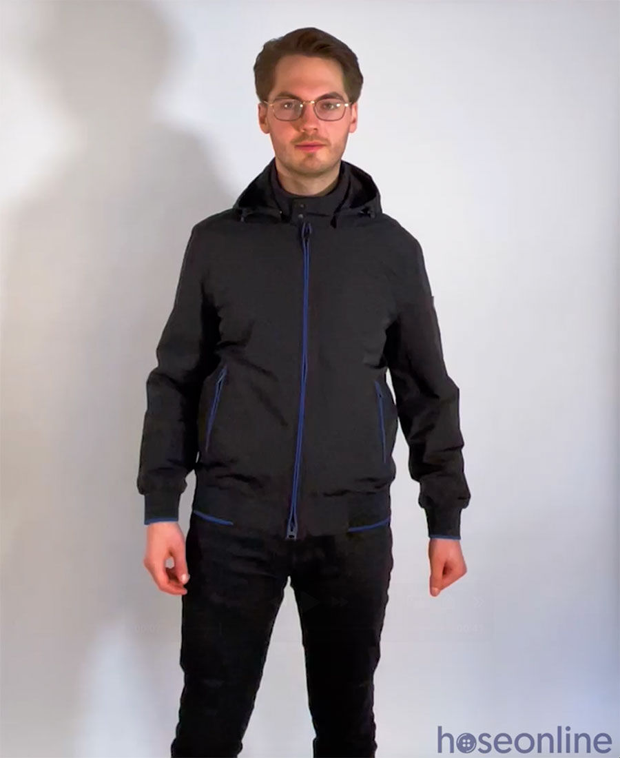 Wellensteyn College Herren Jacke black/royalblue