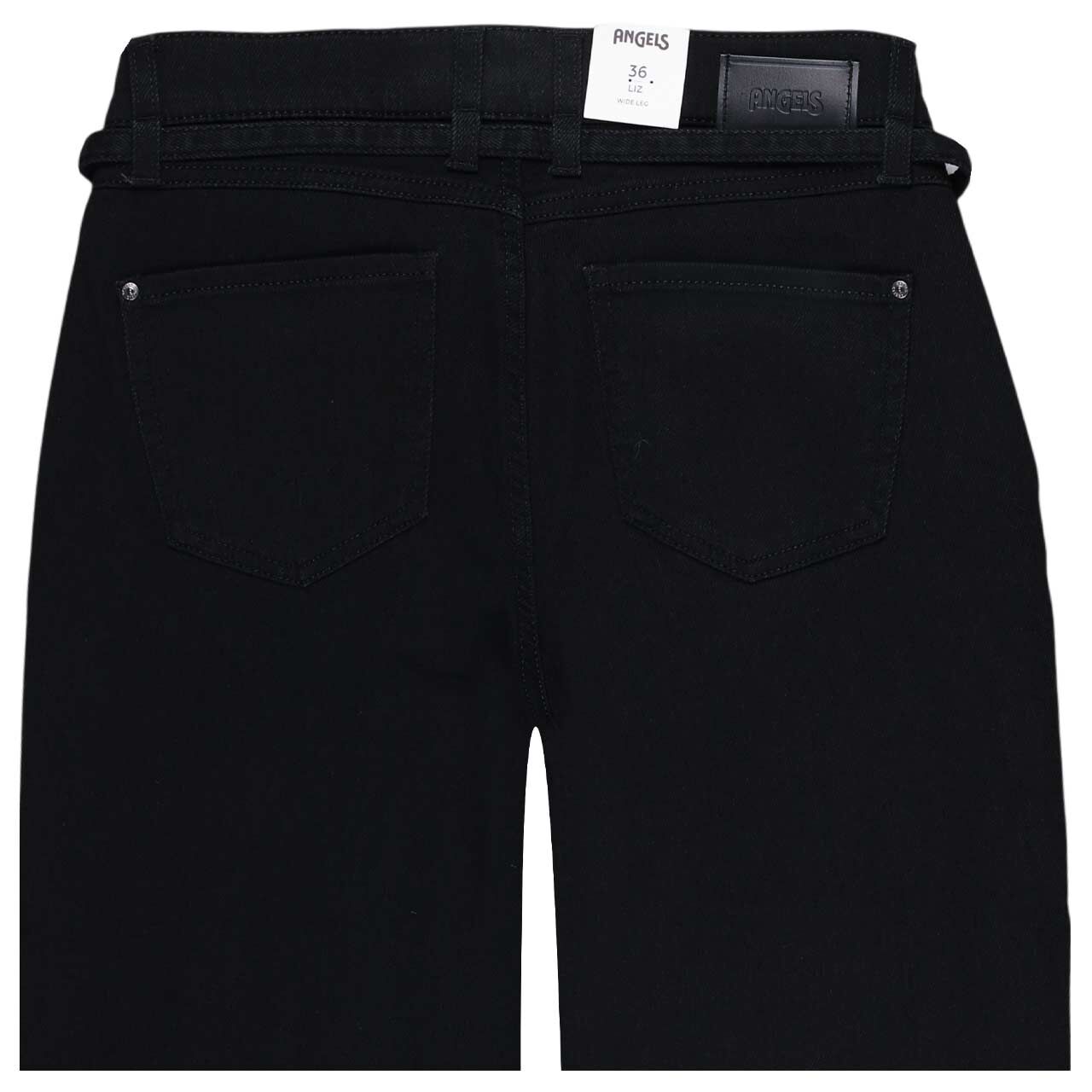 Stretch Damenjeans Liz City von Angels in Schwarz, detaillierte Rückansicht