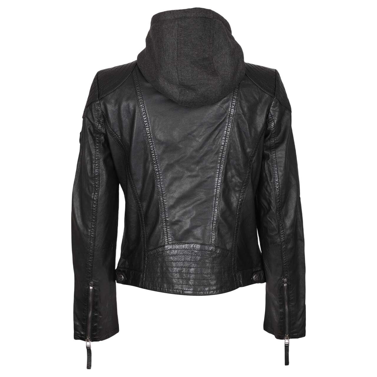 Damen Lederjacke Casey von Mauritius in Schwarz, Rückansicht