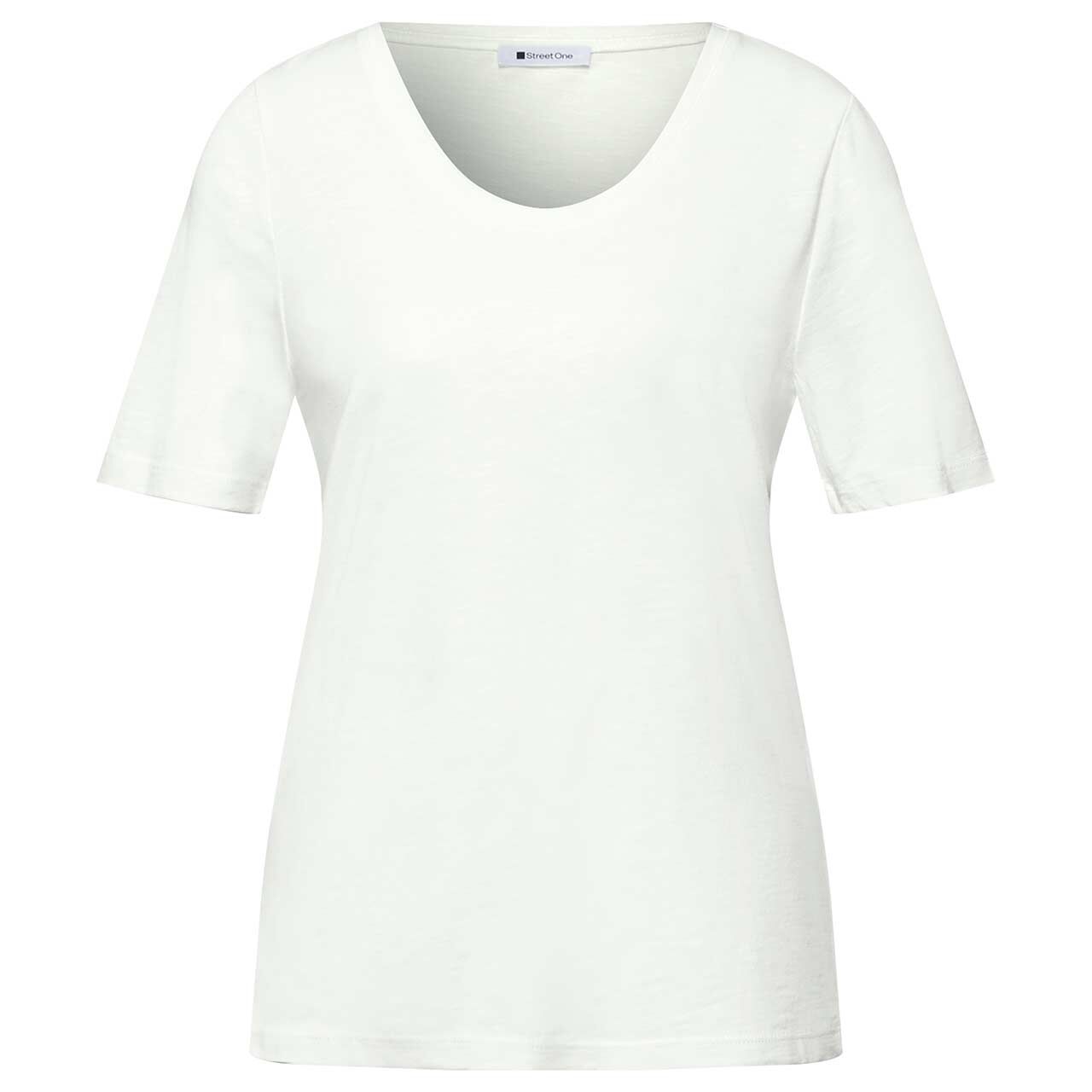 Damen T-Shirt Gerda von Street One in Cremeweiß mit der Farbnummer 10108, Vorderansicht