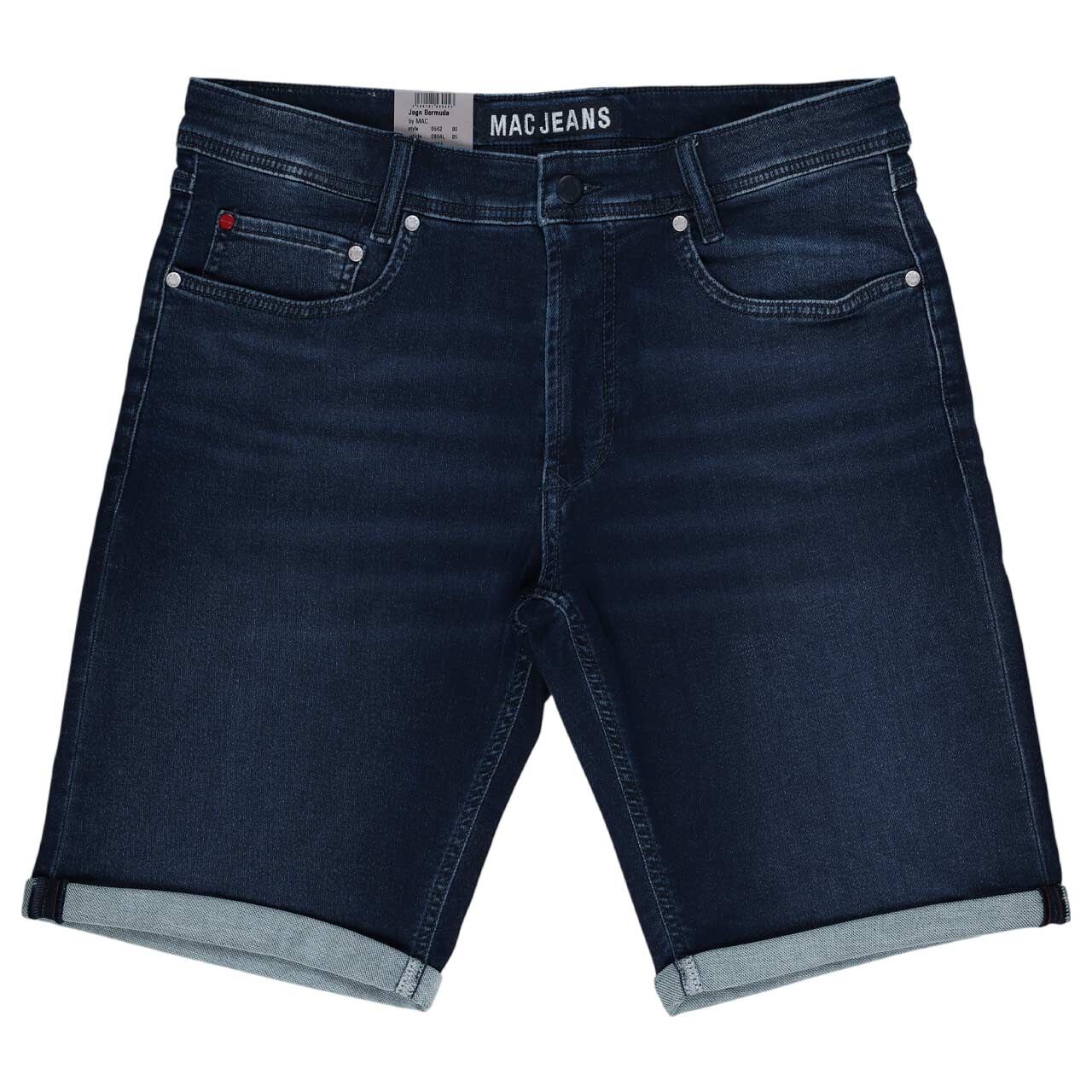 Herren Bermuda Jogn Jeans von MAC in Dunkelblau angewaschen, Vorderansicht