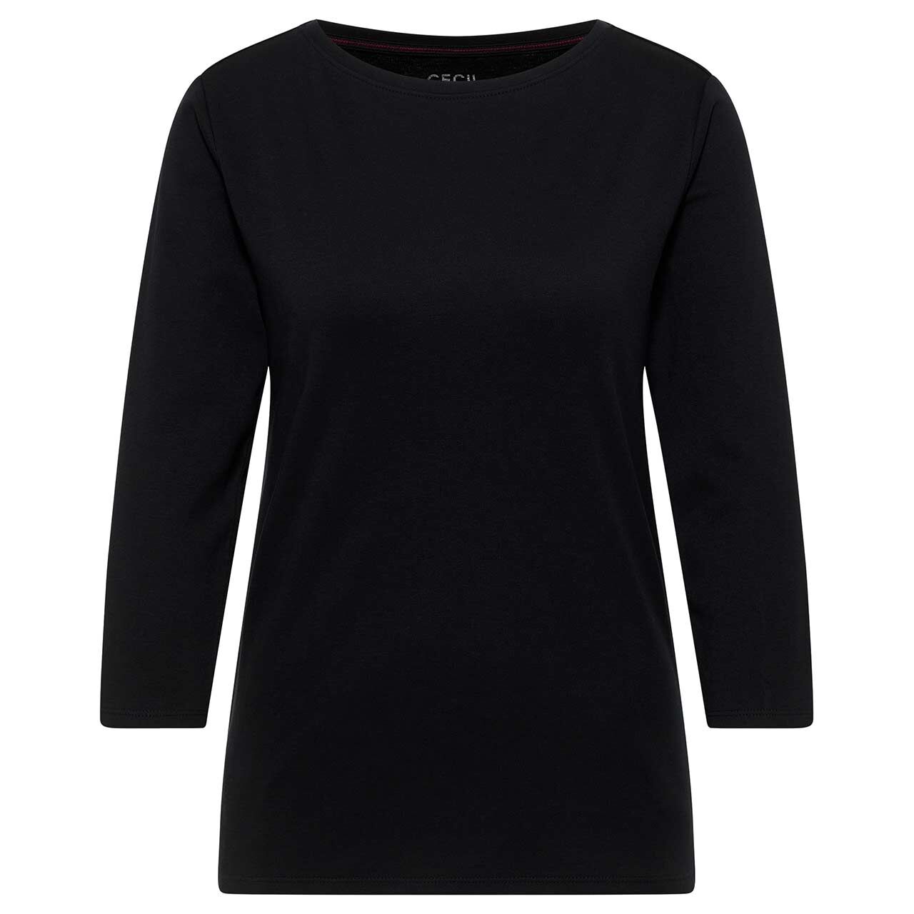 Cecil Damen 3/4 Arm Shirt Basic Boatneck classic black
