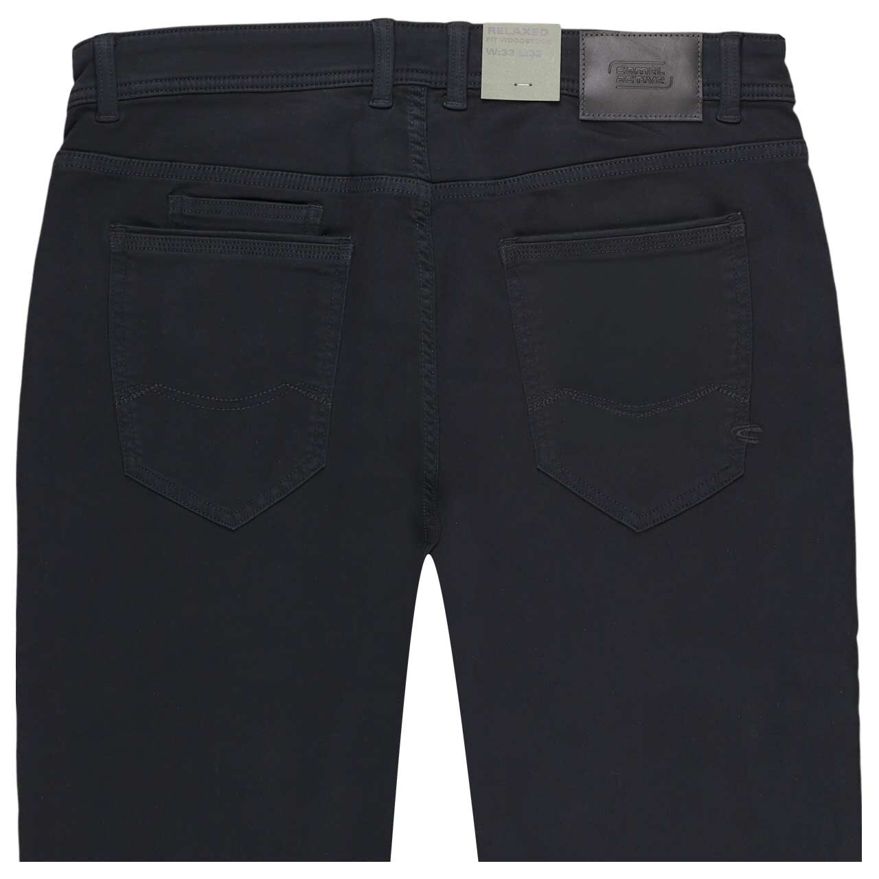 Stretch Herren Baumwollhose Woodstock fleXXX von Camel active in Dunkelblau, detaillierte Rückansicht