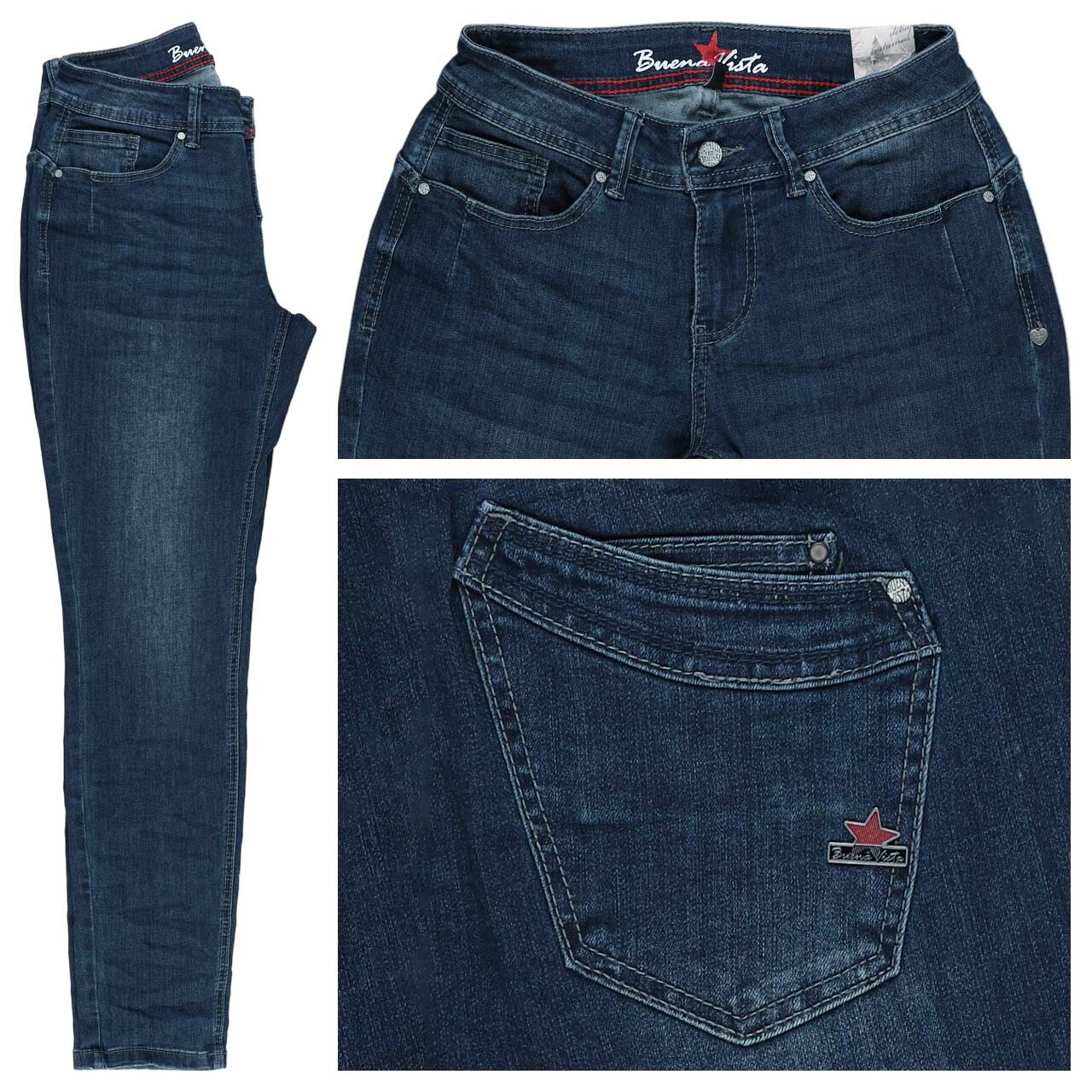 Buena Vista Malibu-Zip High Cropped Stretch Denim Ankle Jeans denim wash